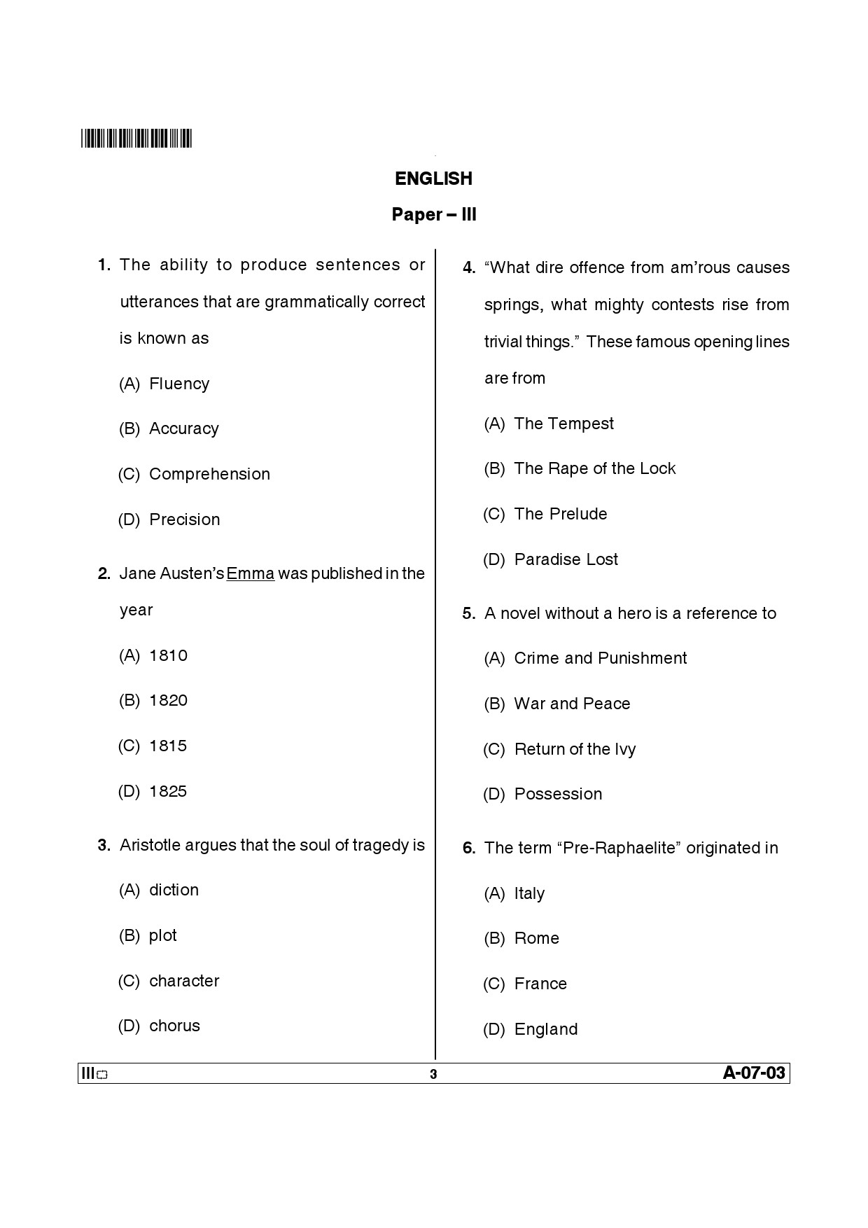 Telangana SET English 2014 Question Paper III 2