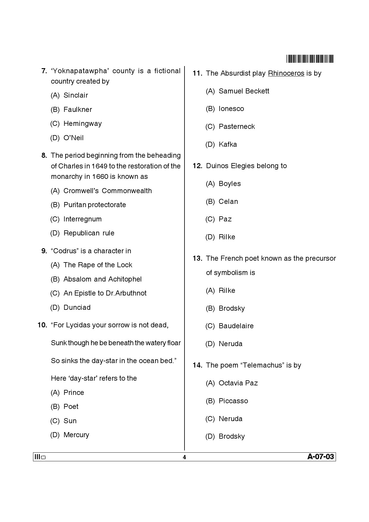 Telangana SET English 2014 Question Paper III 3