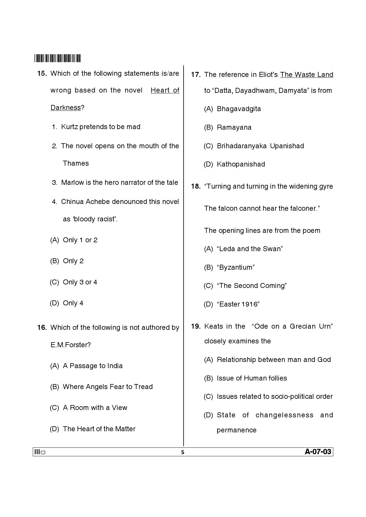 Telangana SET English 2014 Question Paper III 4