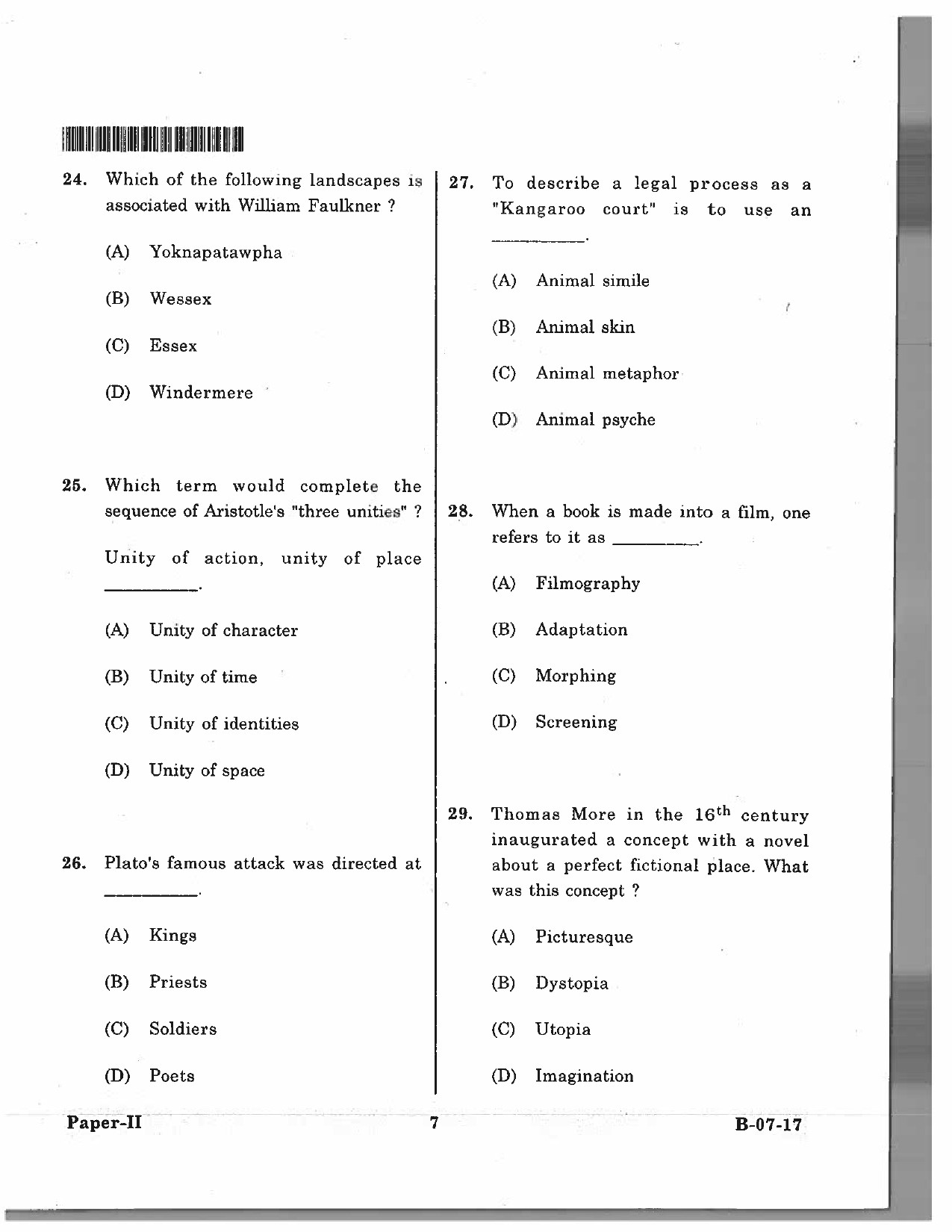 Telangana SET English 2017 Question Paper II 6