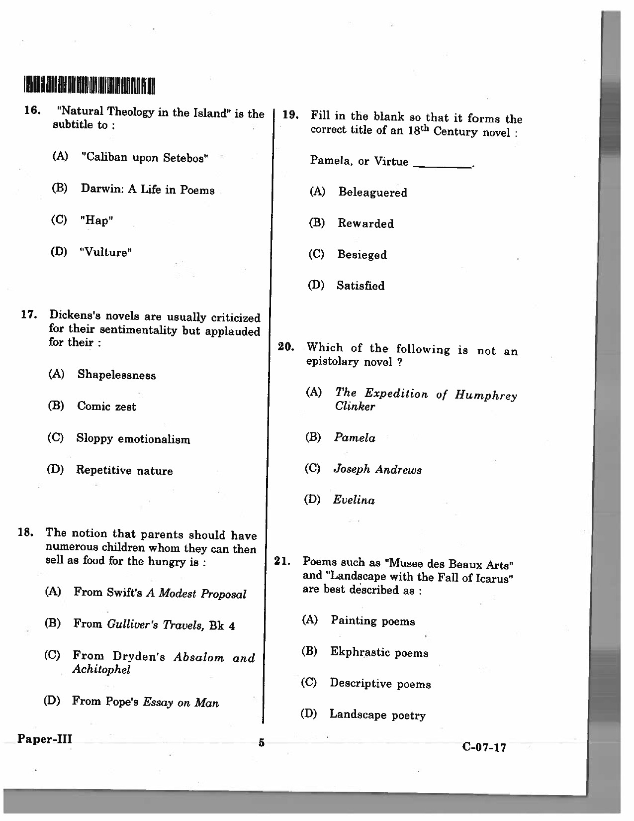 Telangana SET English 2017 Question Paper III 4