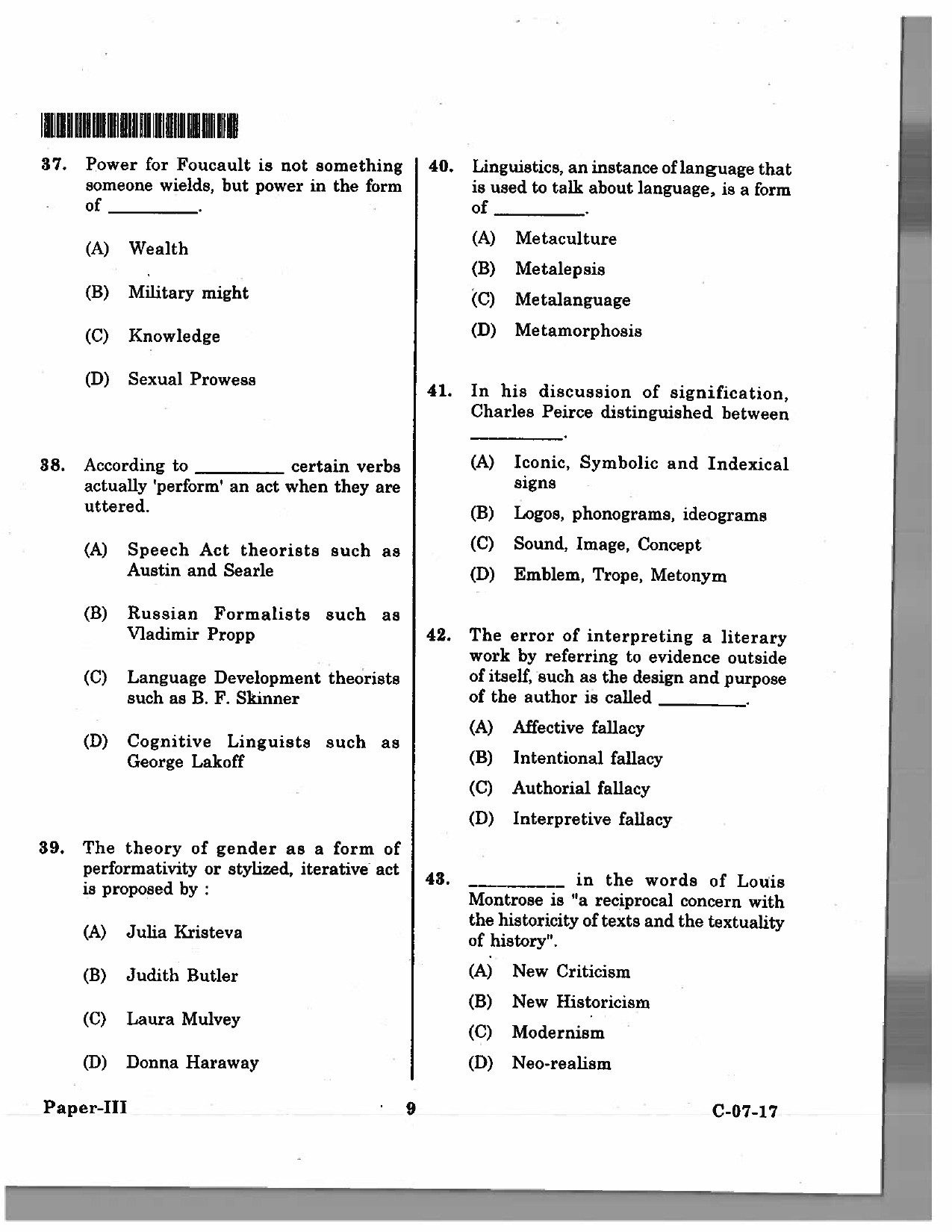 Telangana SET English 2017 Question Paper III 8