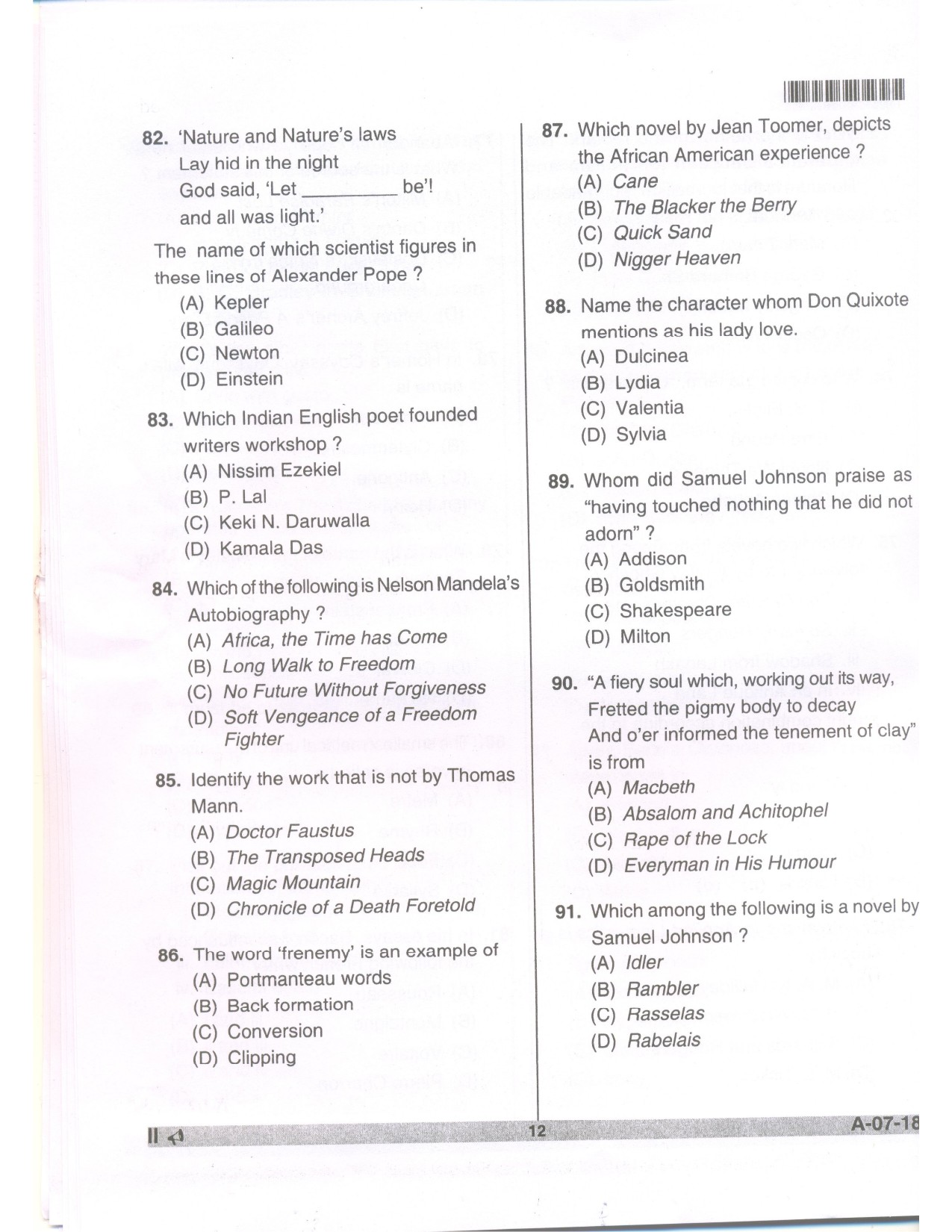 Telangana SET English 2018 Question Paper II 11