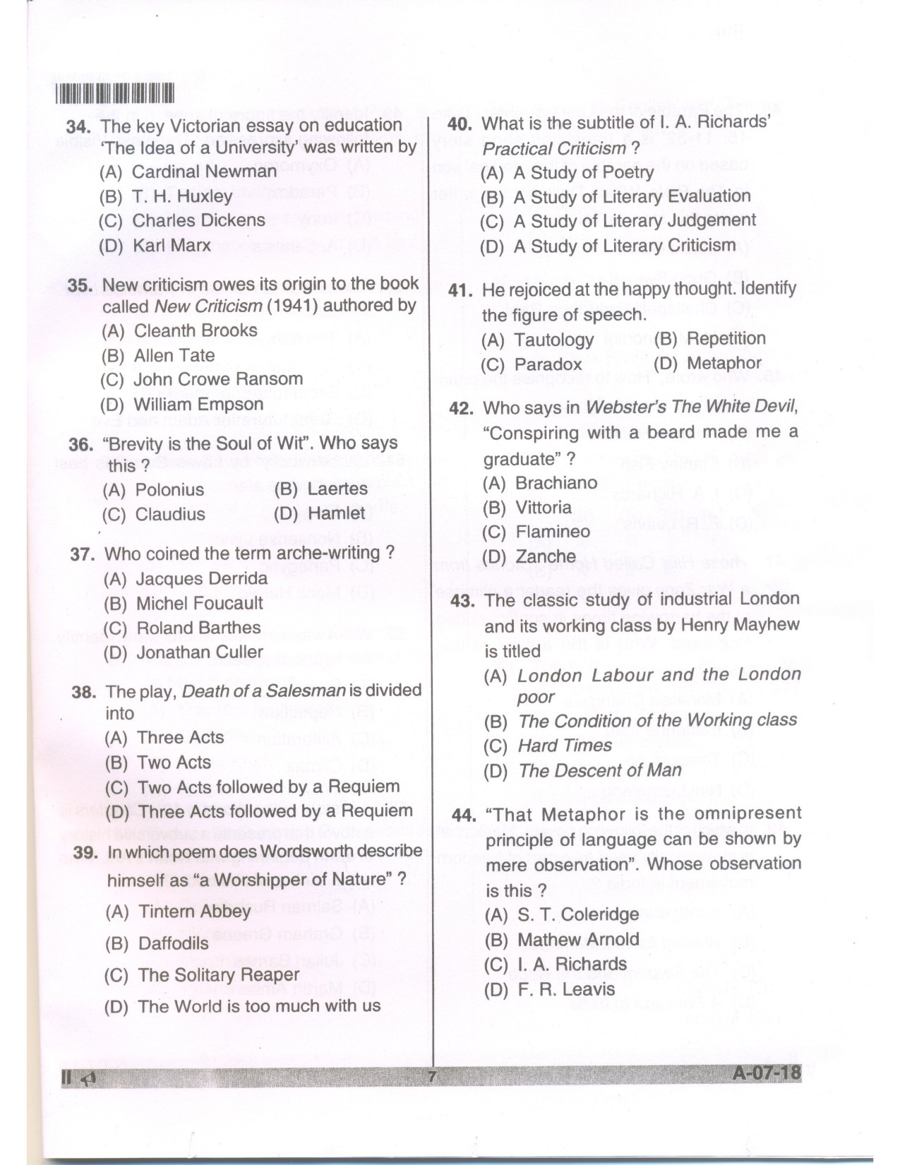 Telangana SET English 2018 Question Paper II 6