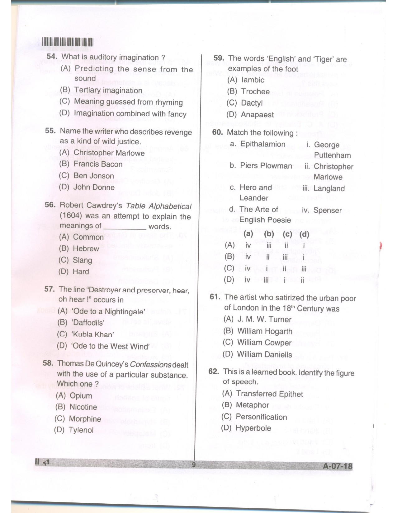 Telangana SET English 2018 Question Paper II 8