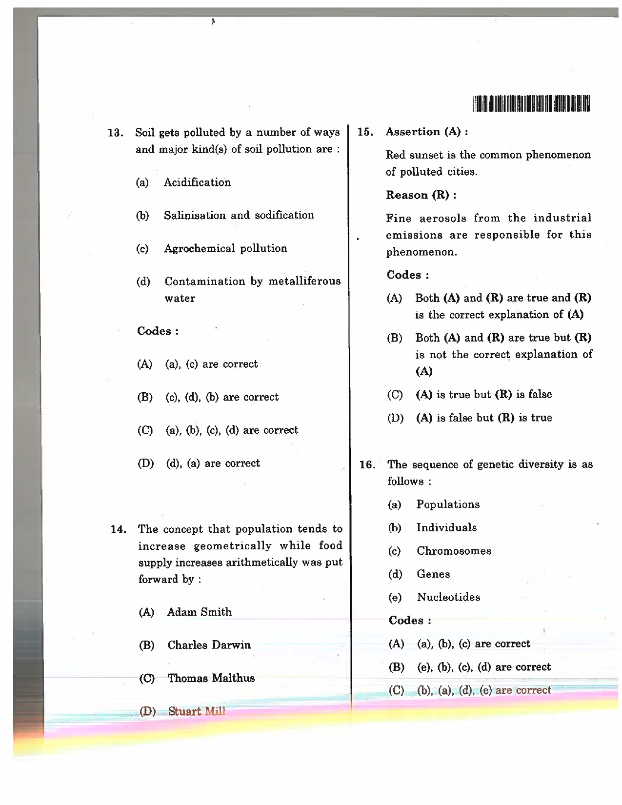 Telangana SET Environmental Science 2017 Question Paper II 5