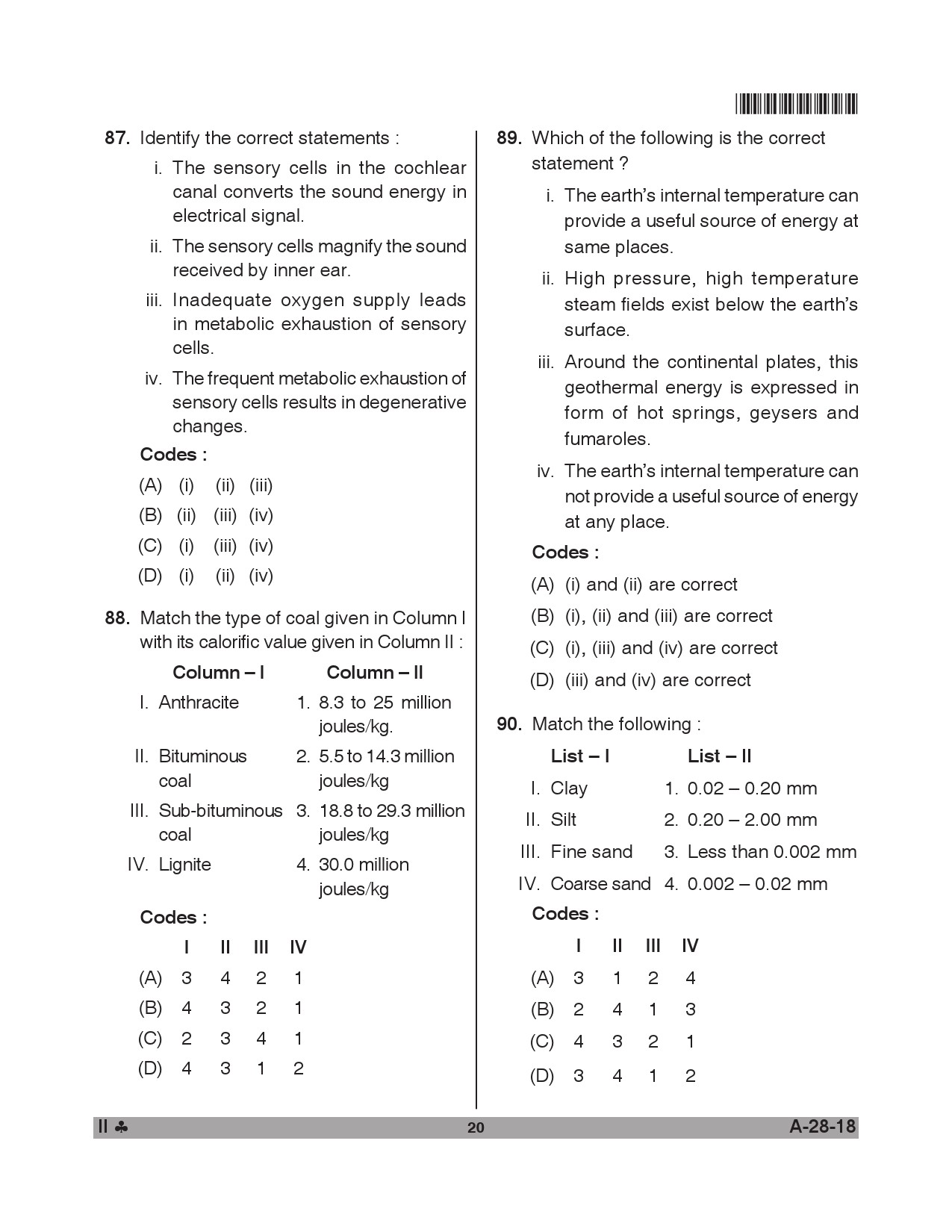 Telangana SET Environmental Science 2018 Question Paper II 19