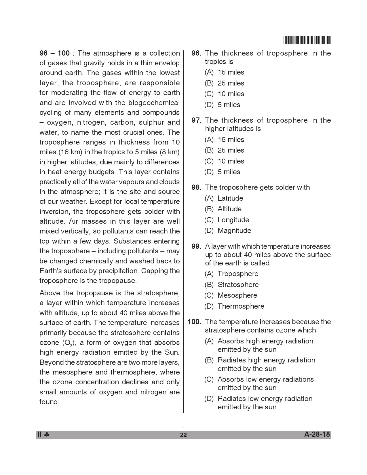 Telangana SET Environmental Science 2018 Question Paper II 21