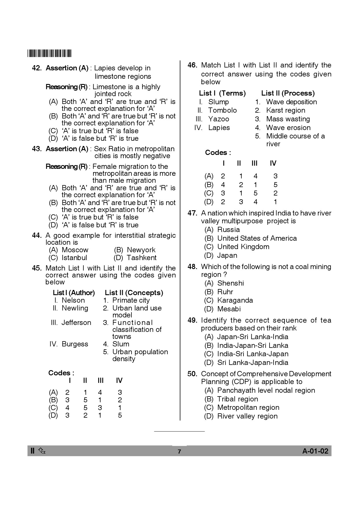 Telangana SET Geography 2013 Question Paper II 6