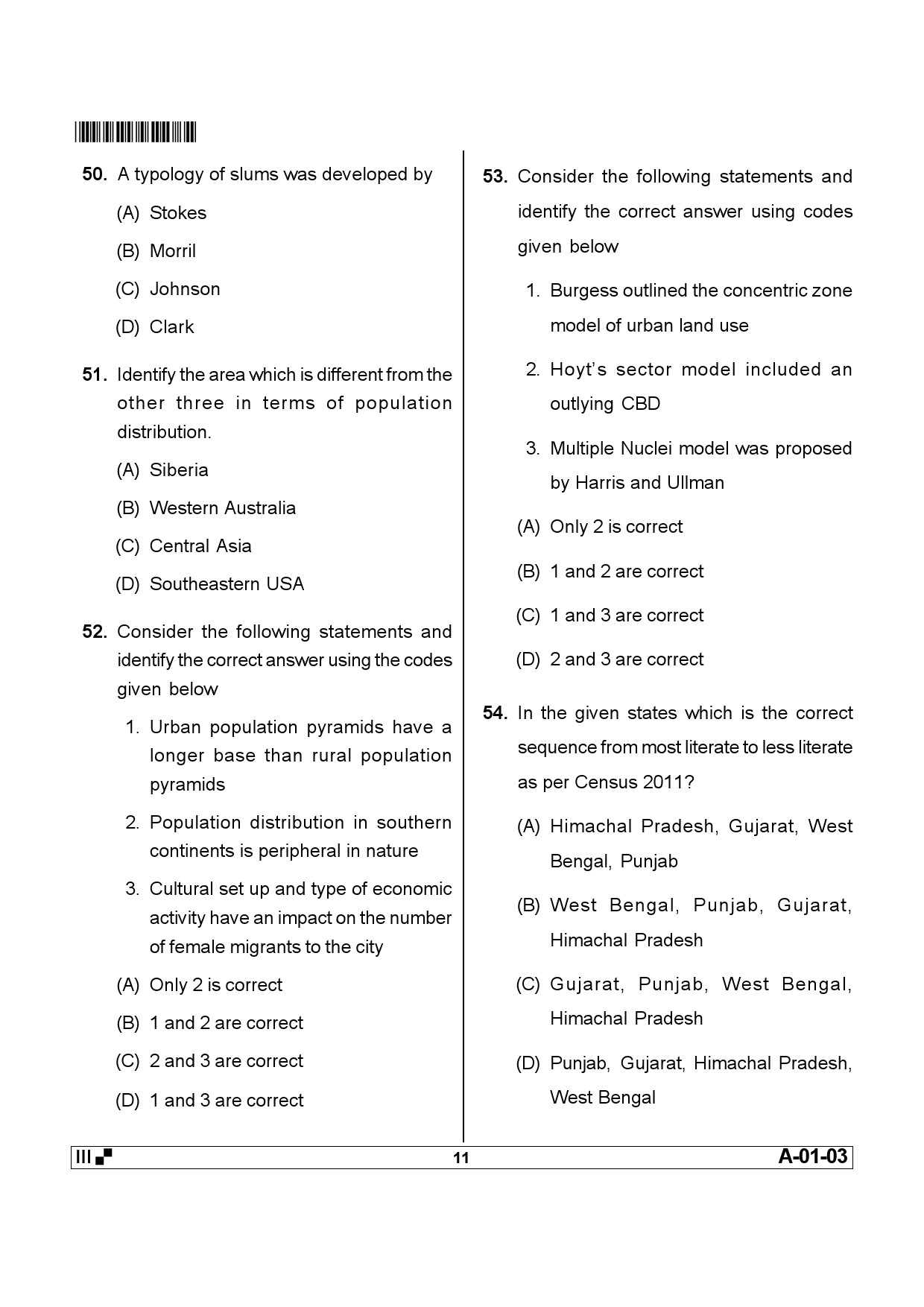 Telangana SET Geography 2013 Question Paper III 10