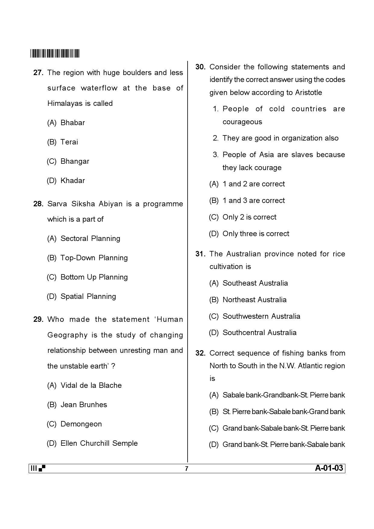 Telangana SET Geography 2013 Question Paper III 6