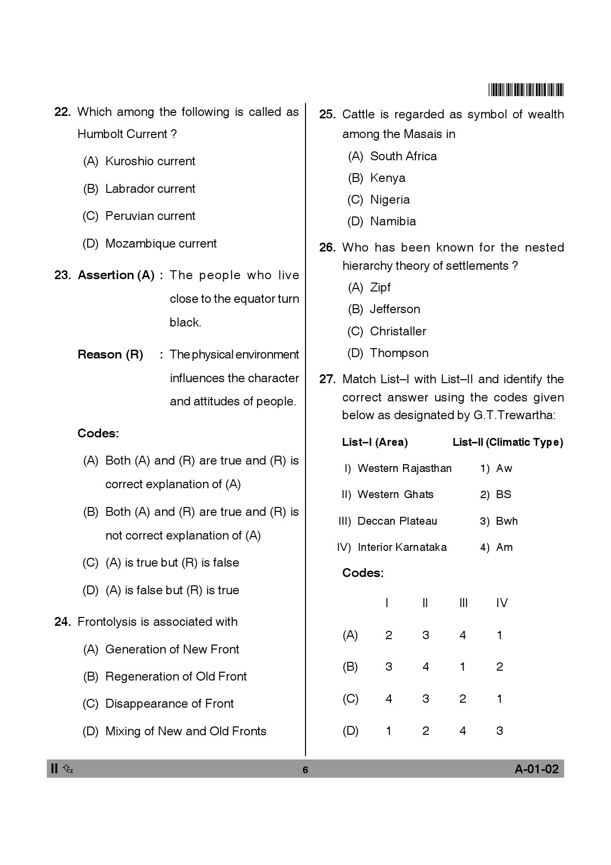 Telangana SET Geography 2014 Question Paper II 5