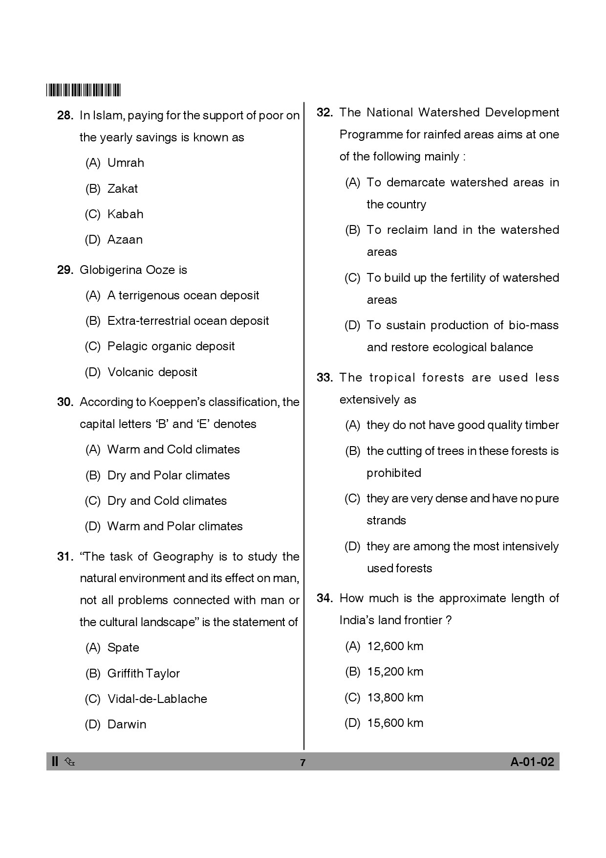 Telangana SET Geography 2014 Question Paper II 6