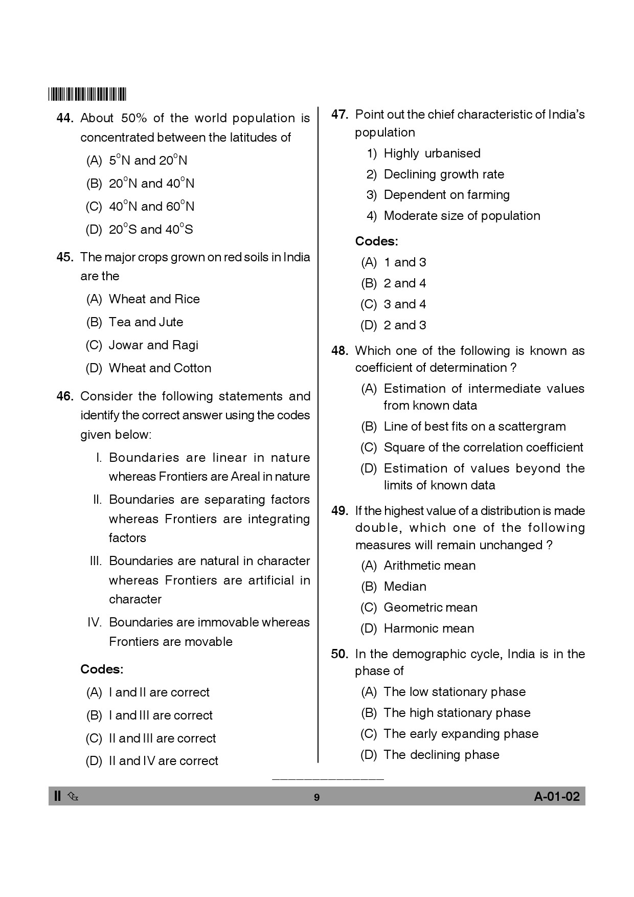 Telangana SET Geography 2014 Question Paper II 8