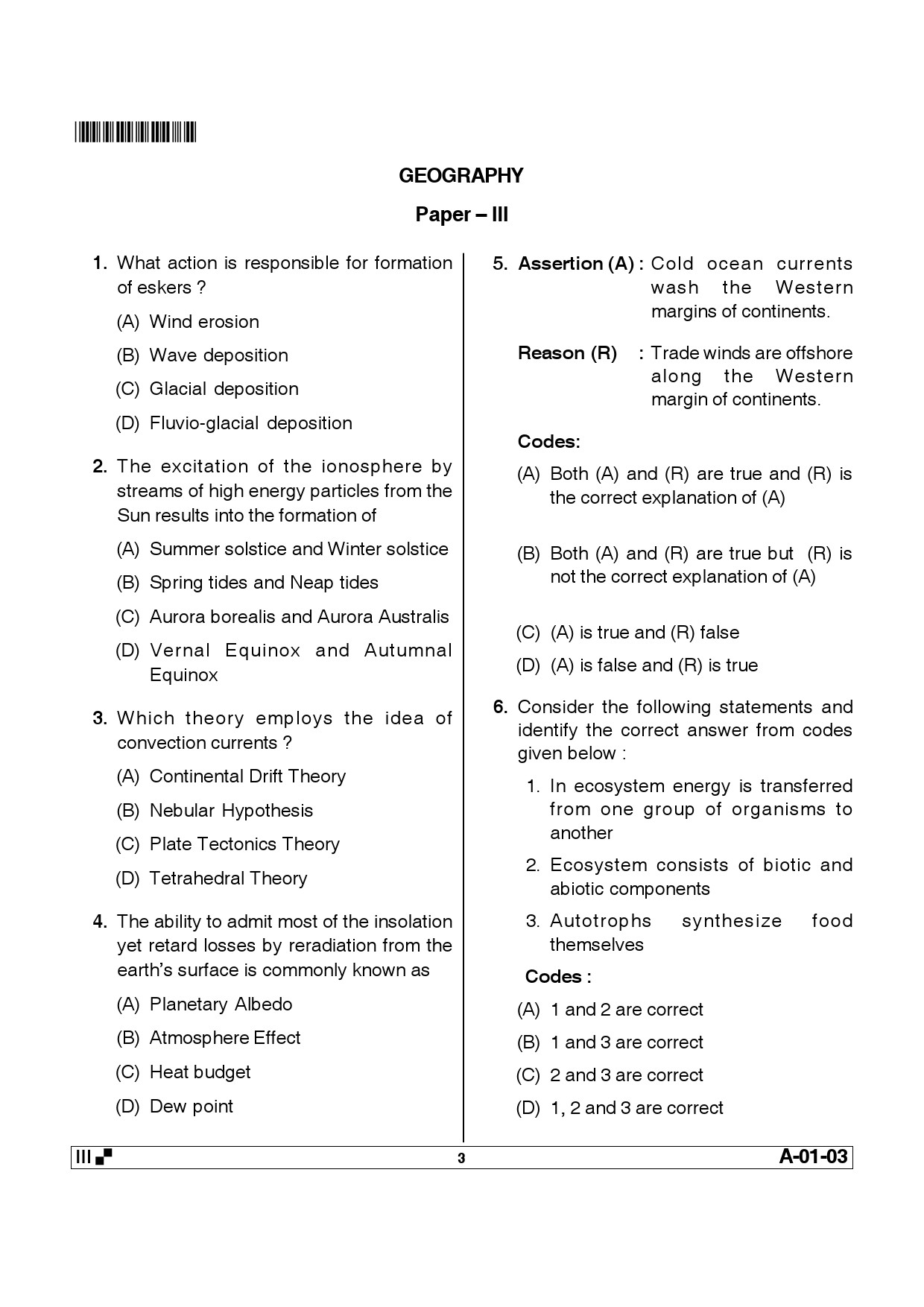 Telangana SET Geography 2014 Question Paper III 2