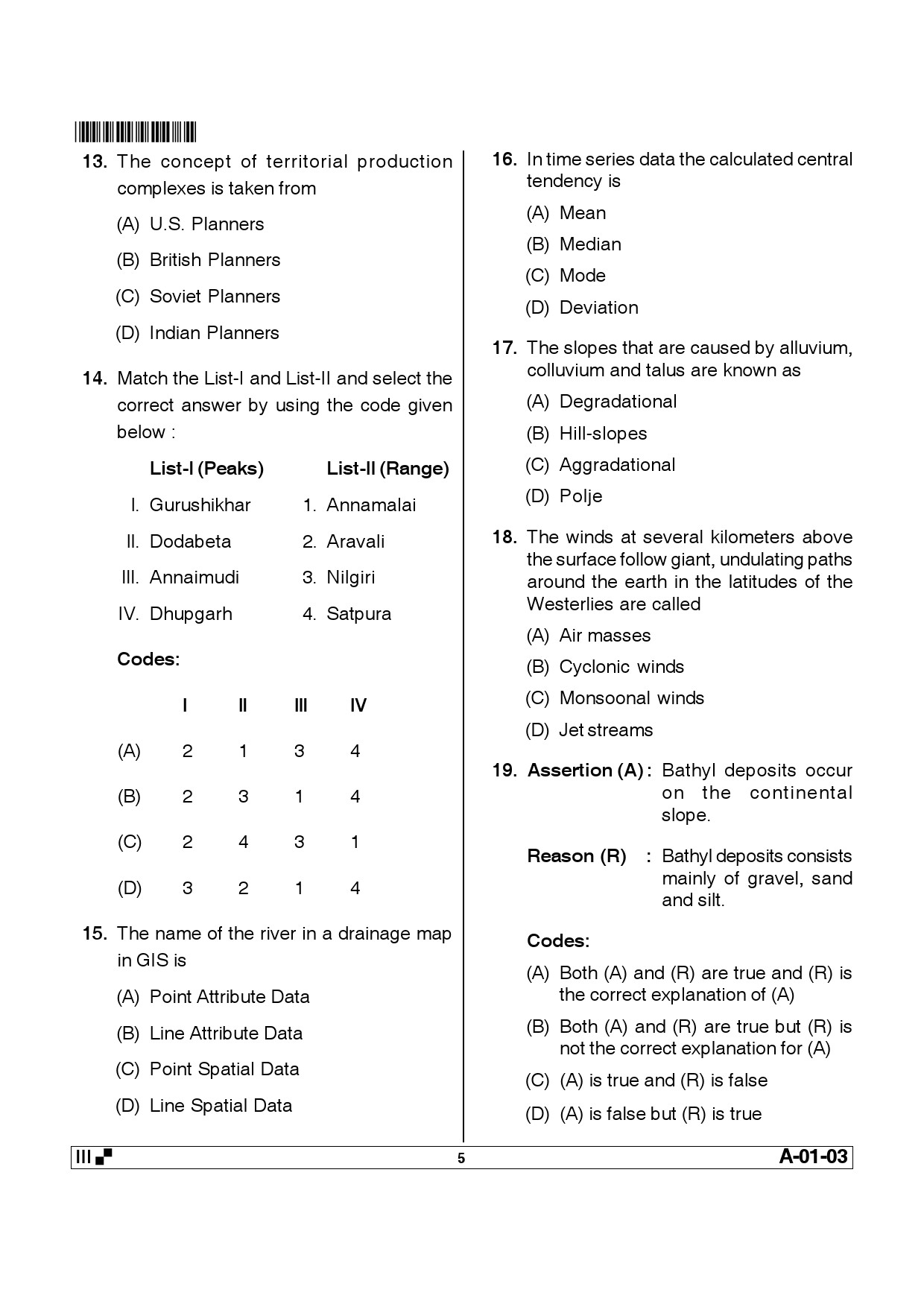 Telangana SET Geography 2014 Question Paper III 4