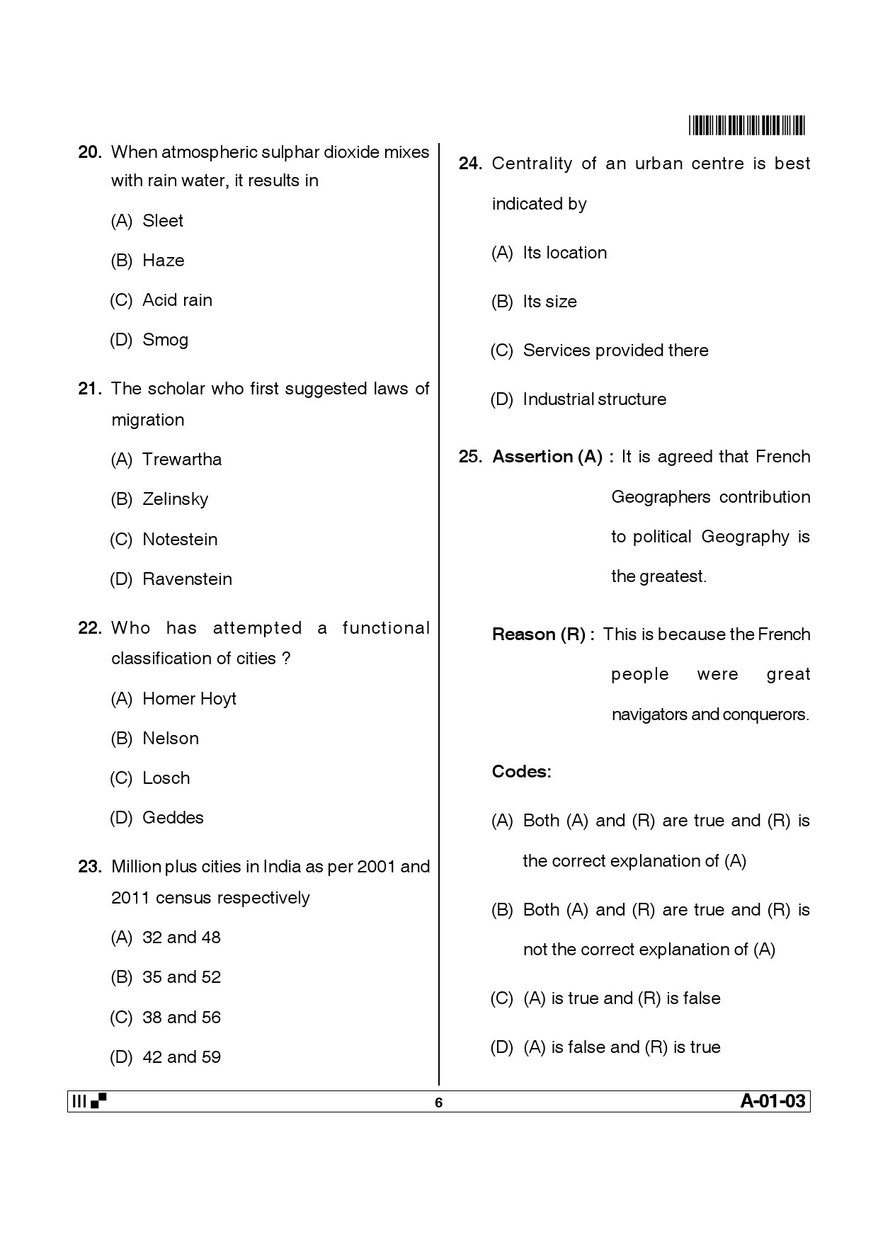 Telangana SET Geography 2014 Question Paper III 5