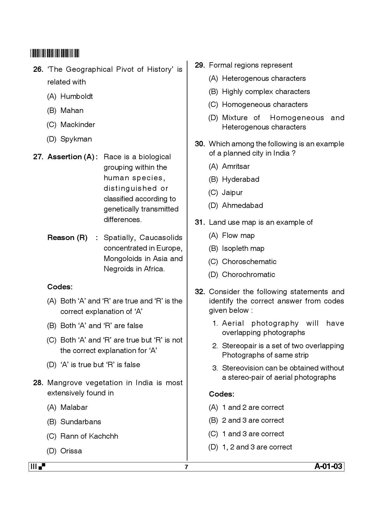 Telangana SET Geography 2014 Question Paper III 6