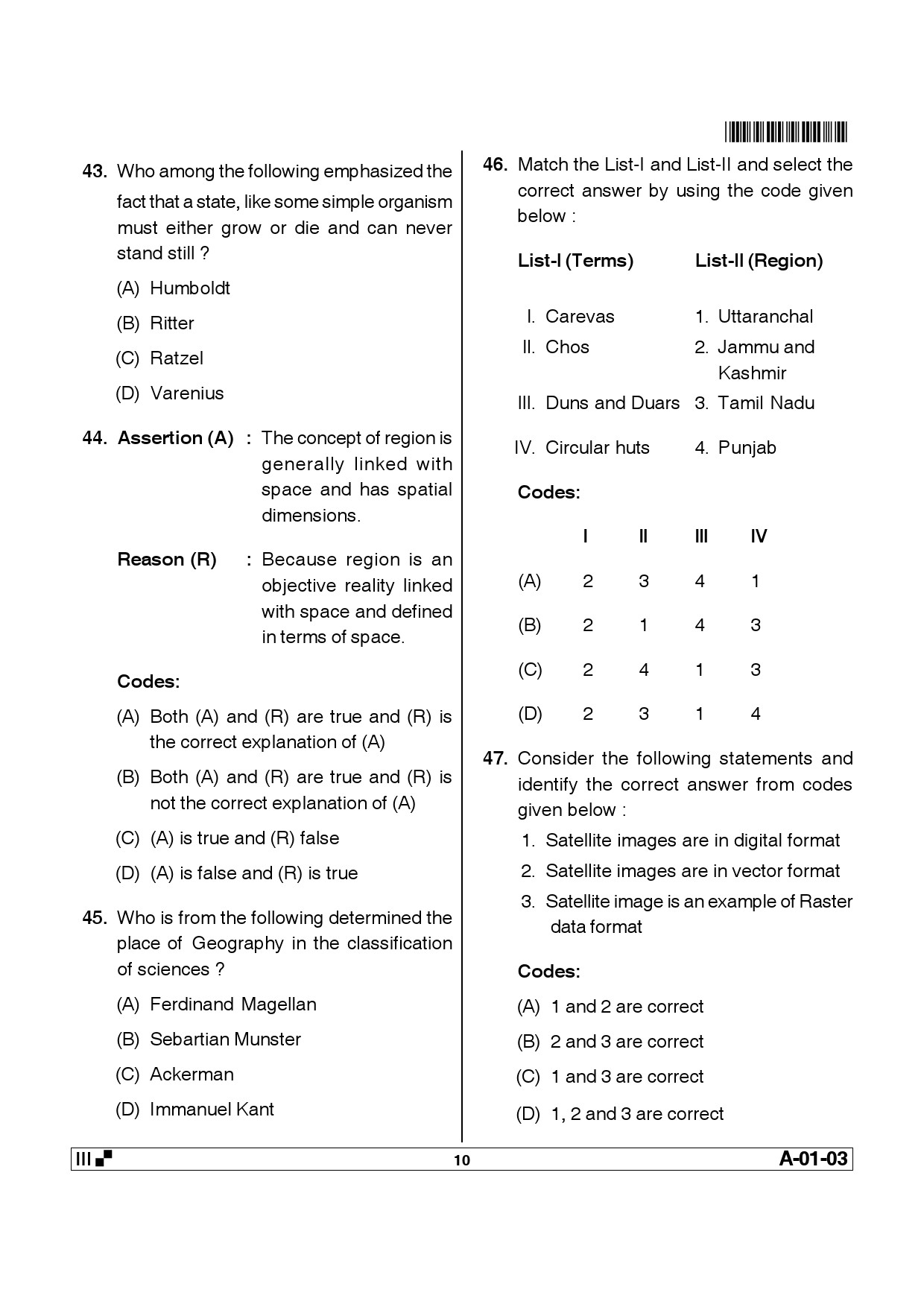 Telangana SET Geography 2014 Question Paper III 9