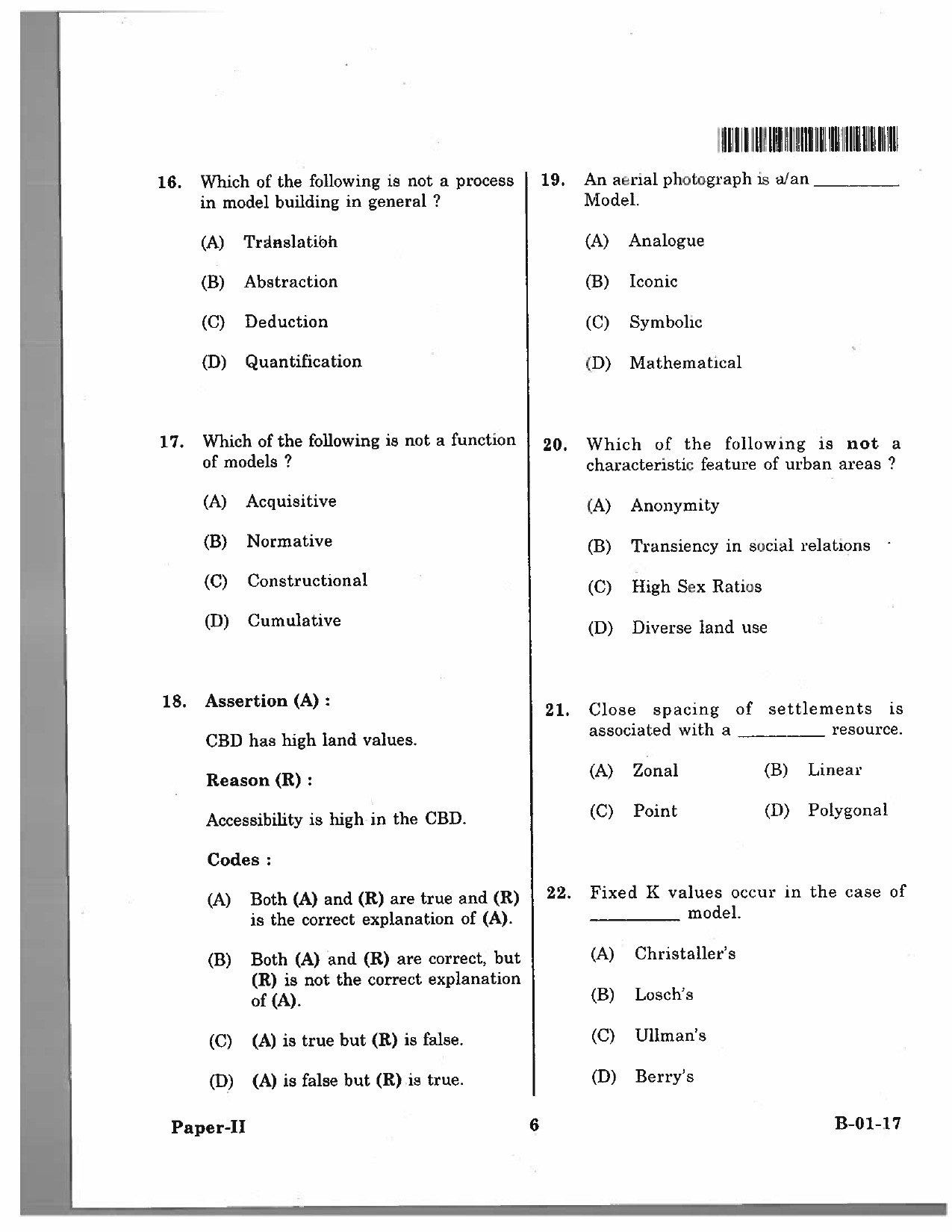 Telangana SET Geography 2017 Question Paper II 5