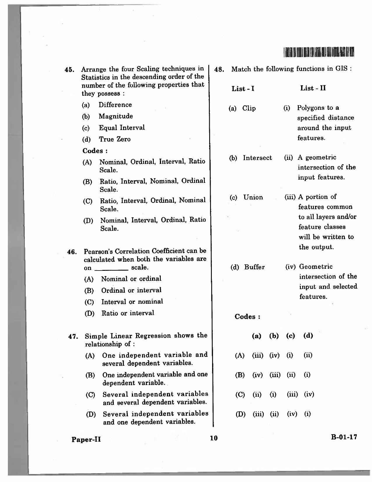 Telangana SET Geography 2017 Question Paper II 9