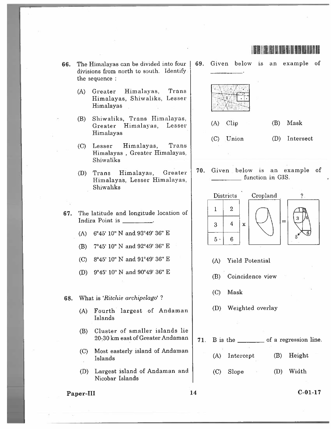 Telangana SET Geography 2017 Question Paper III 13