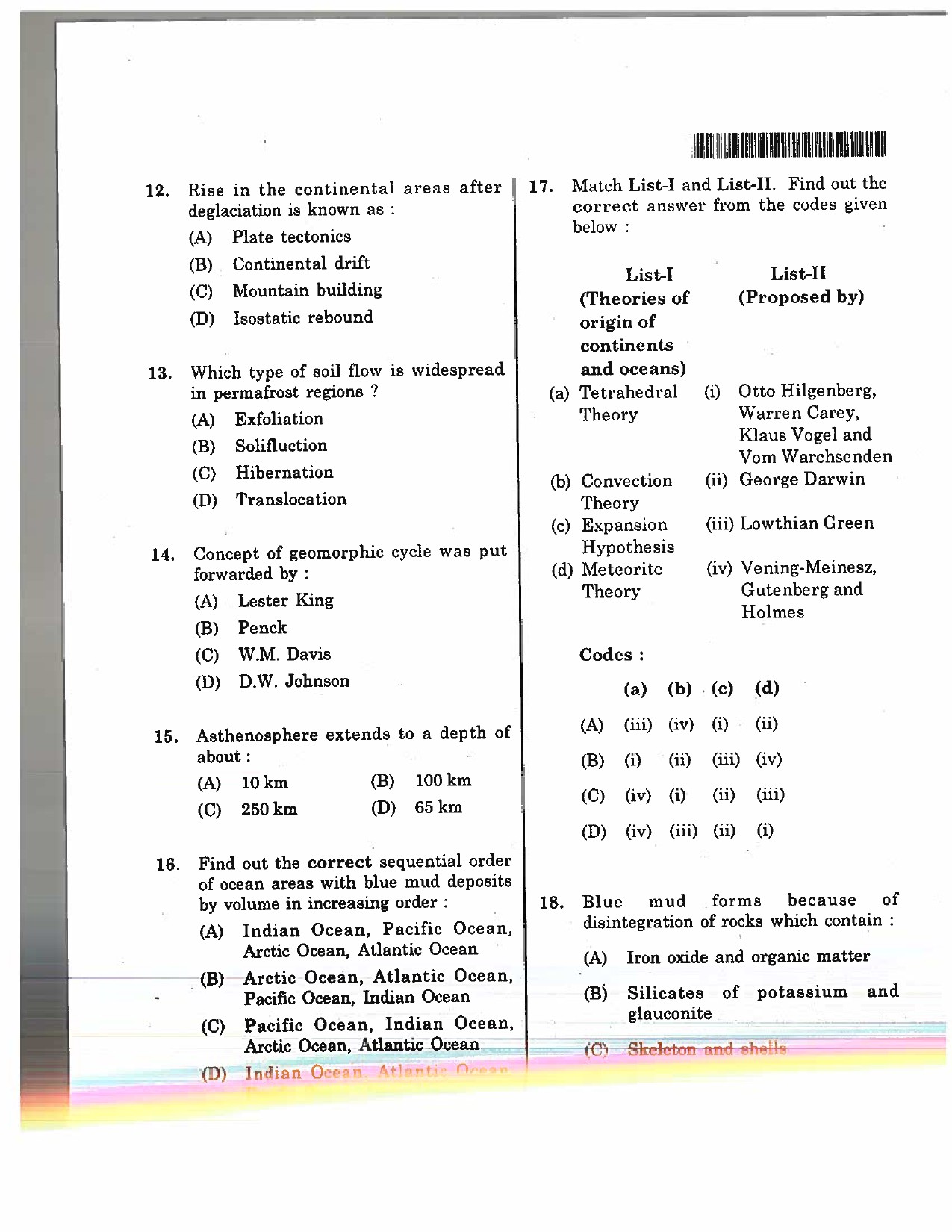 Telangana SET Geography 2017 Question Paper III 5