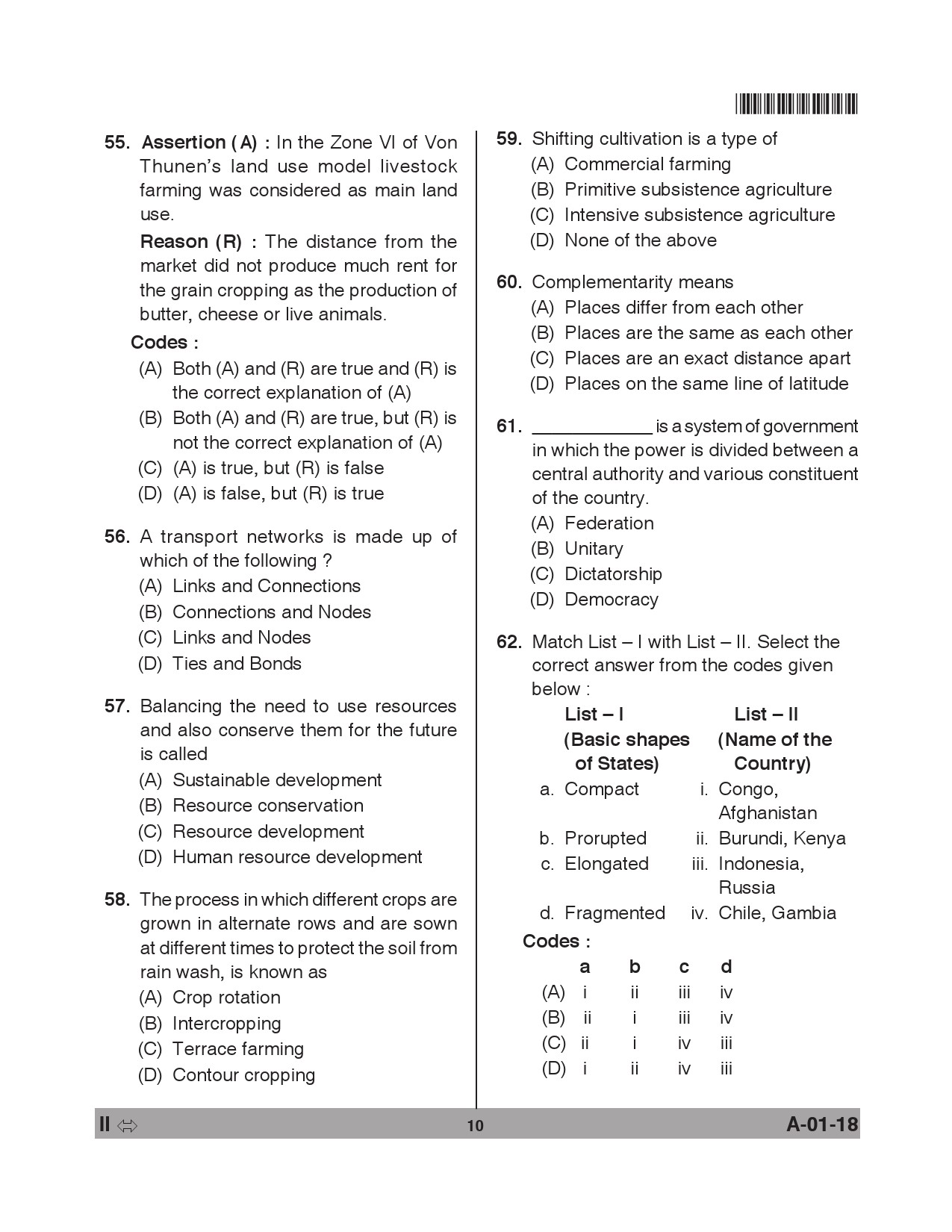 Telangana SET Geography 2018 Question Paper II 9