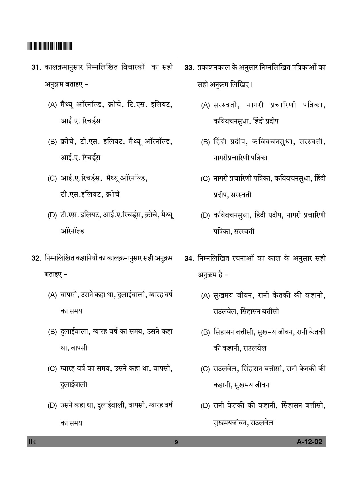 Telangana SET Hindi 2012 Question Paper II 8