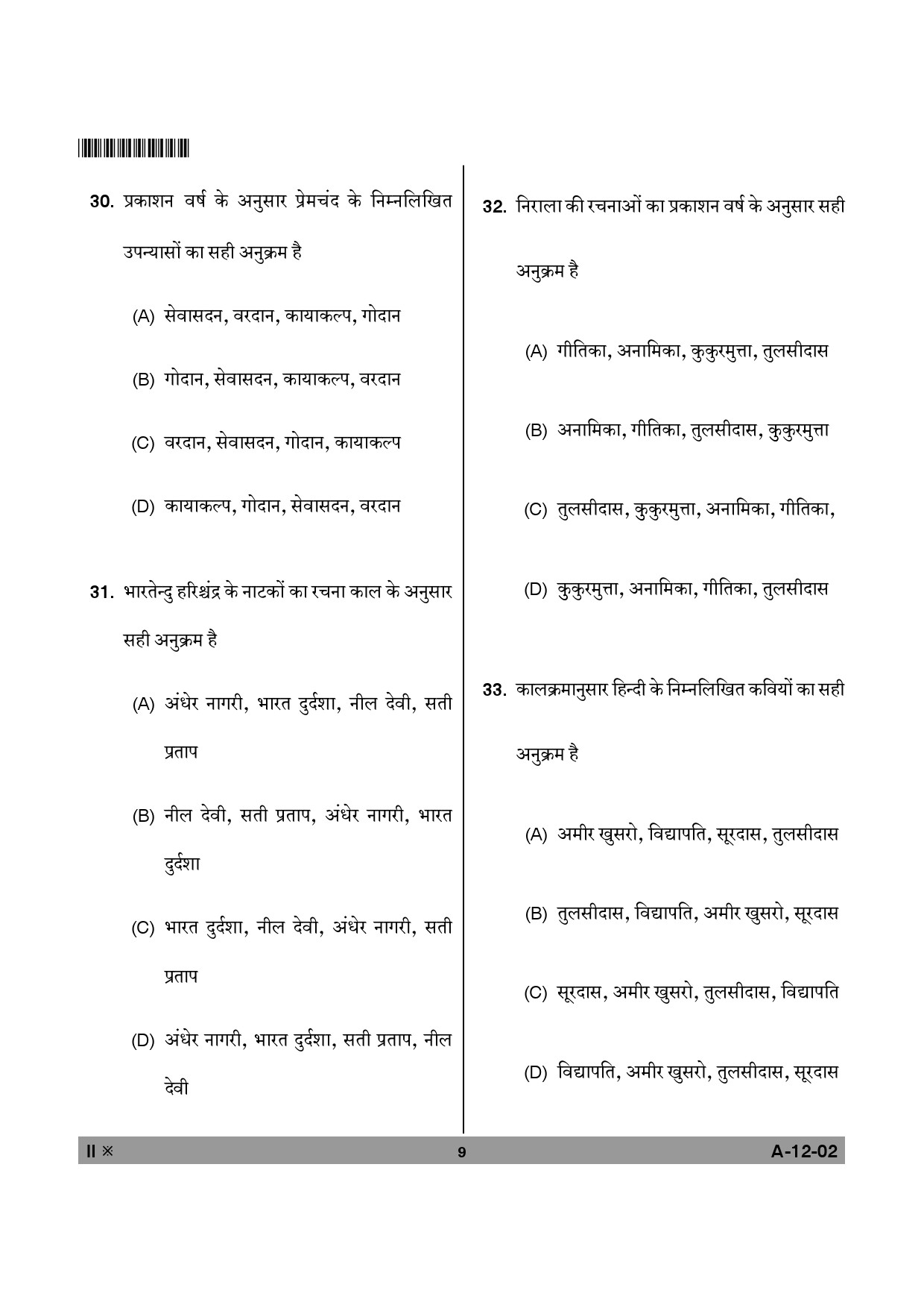 Telangana SET Hindi 2013 Question Paper II 8