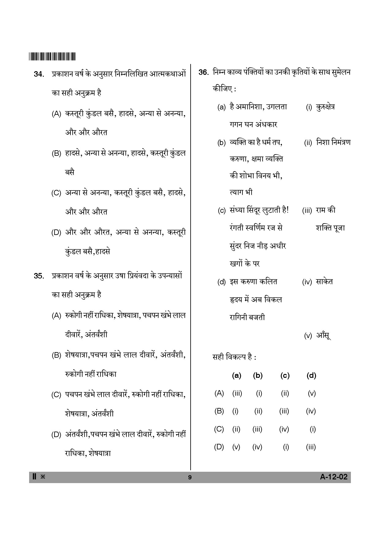 Telangana SET Hindi 2014 Question Paper II 8