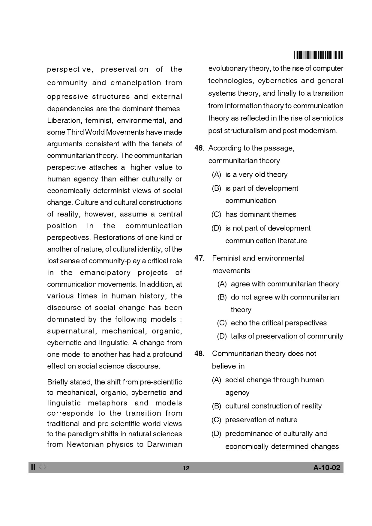 Telangana SET Journalism And Mass Communication 2013 Question Paper II 11