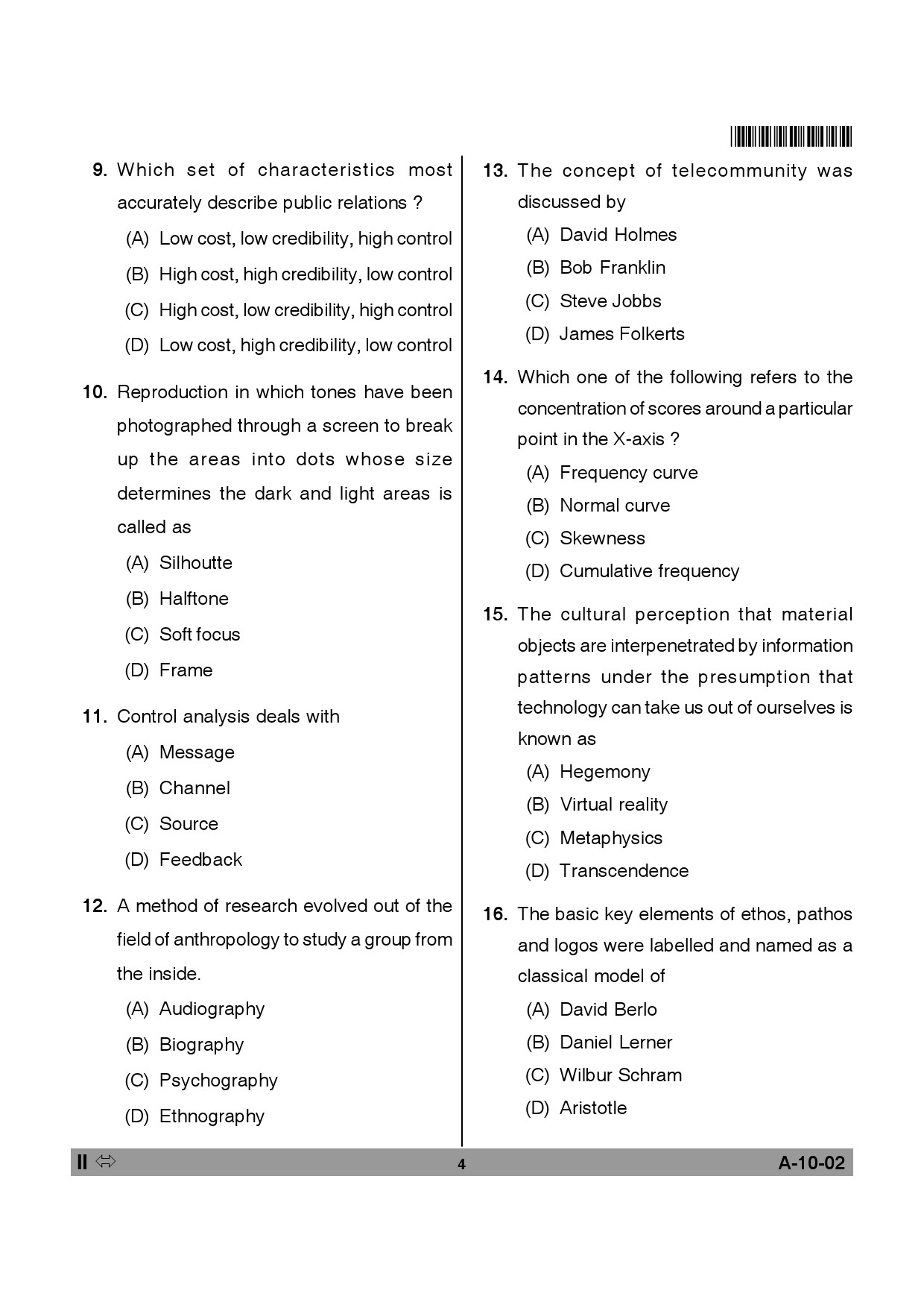 Telangana SET Journalism And Mass Communication 2013 Question Paper II 3