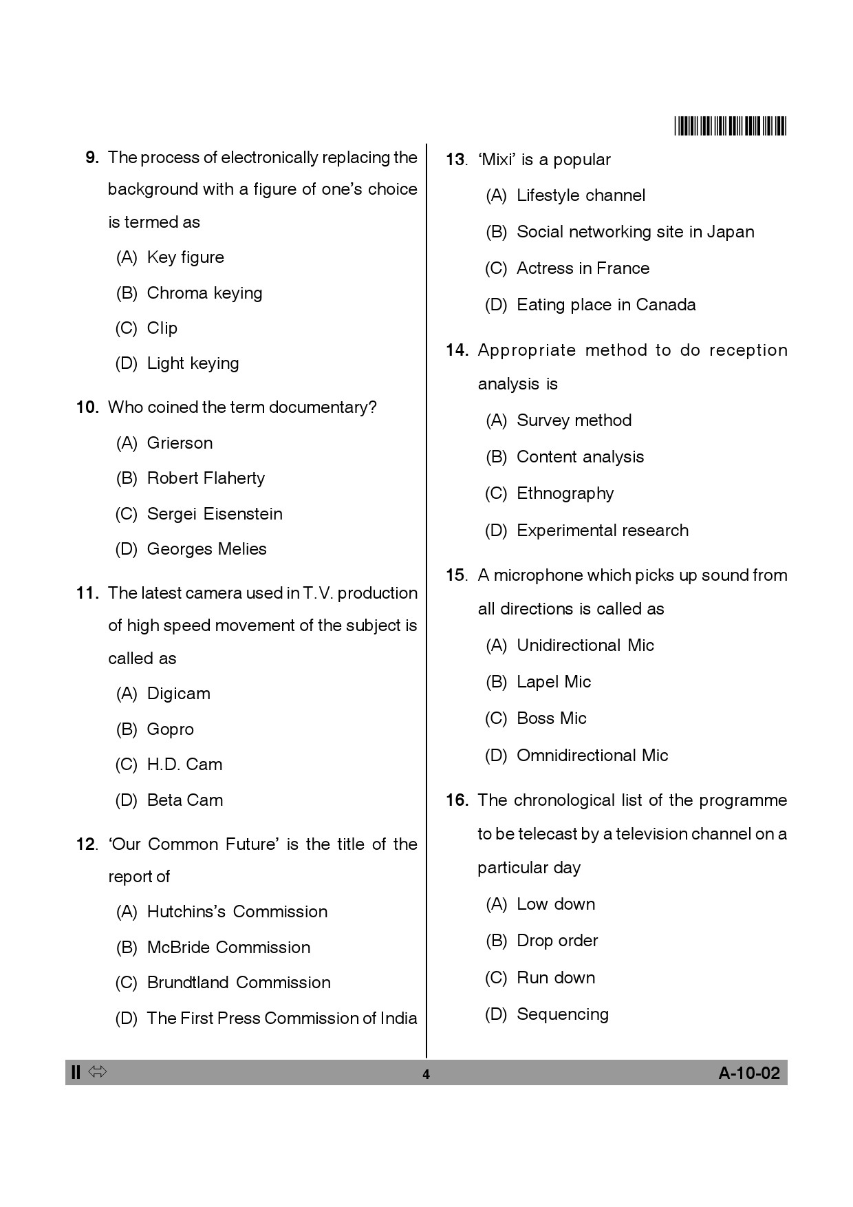 Telangana SET Journalism And Mass Communication 2014 Question Paper II 3