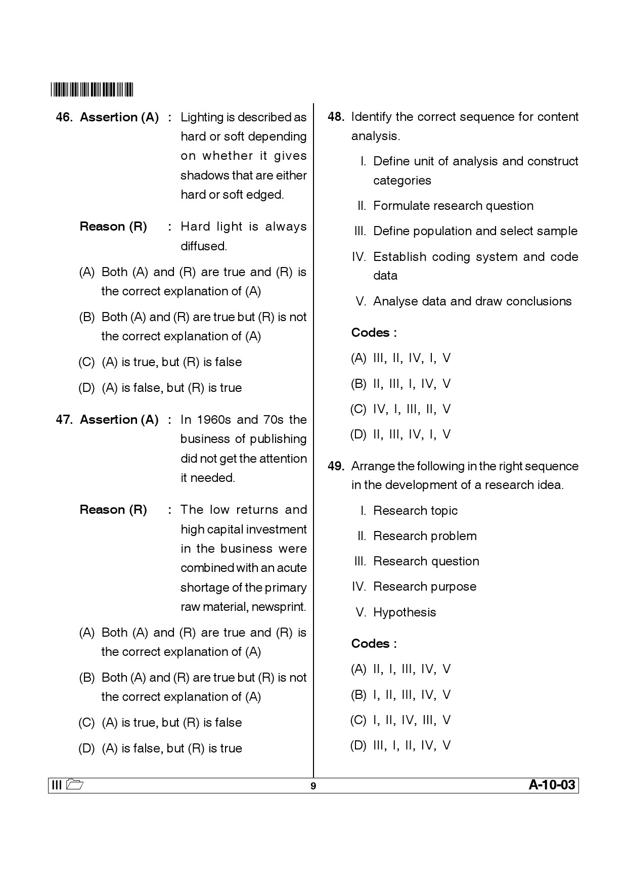 Telangana SET Journalism And Mass Communication 2014 Question Paper III 8