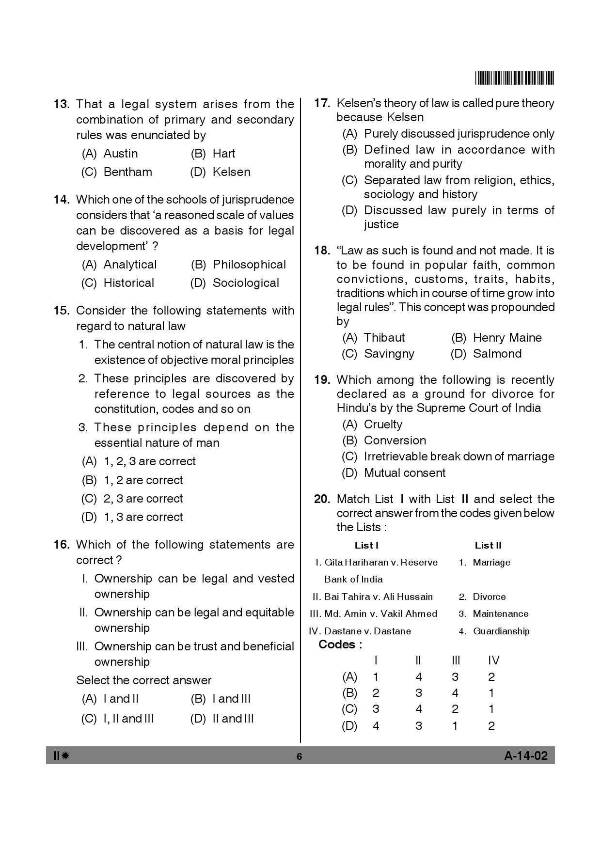 Telangana SET Law 2012 Question Paper II 5