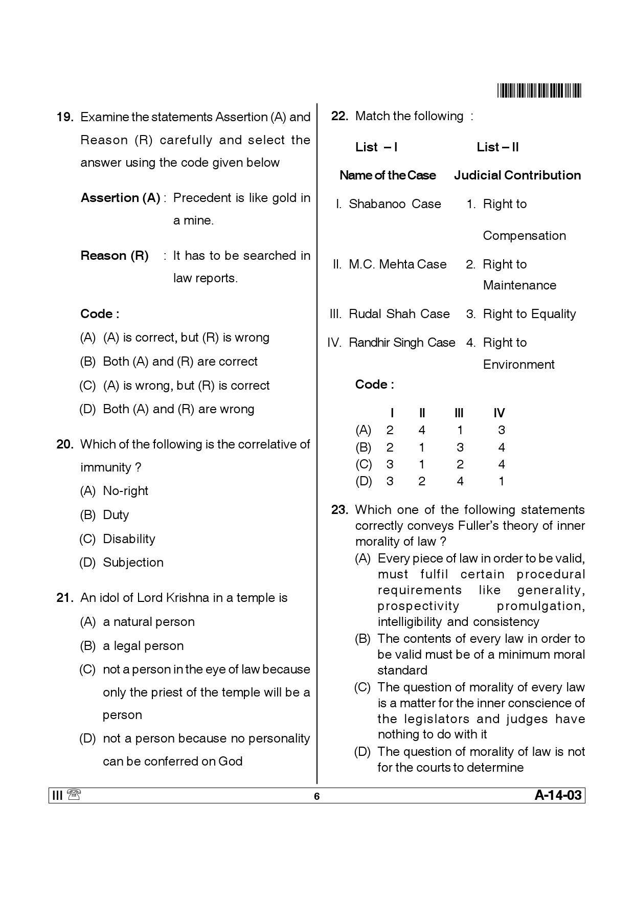 Telangana SET Law 2013 Question Paper III 5