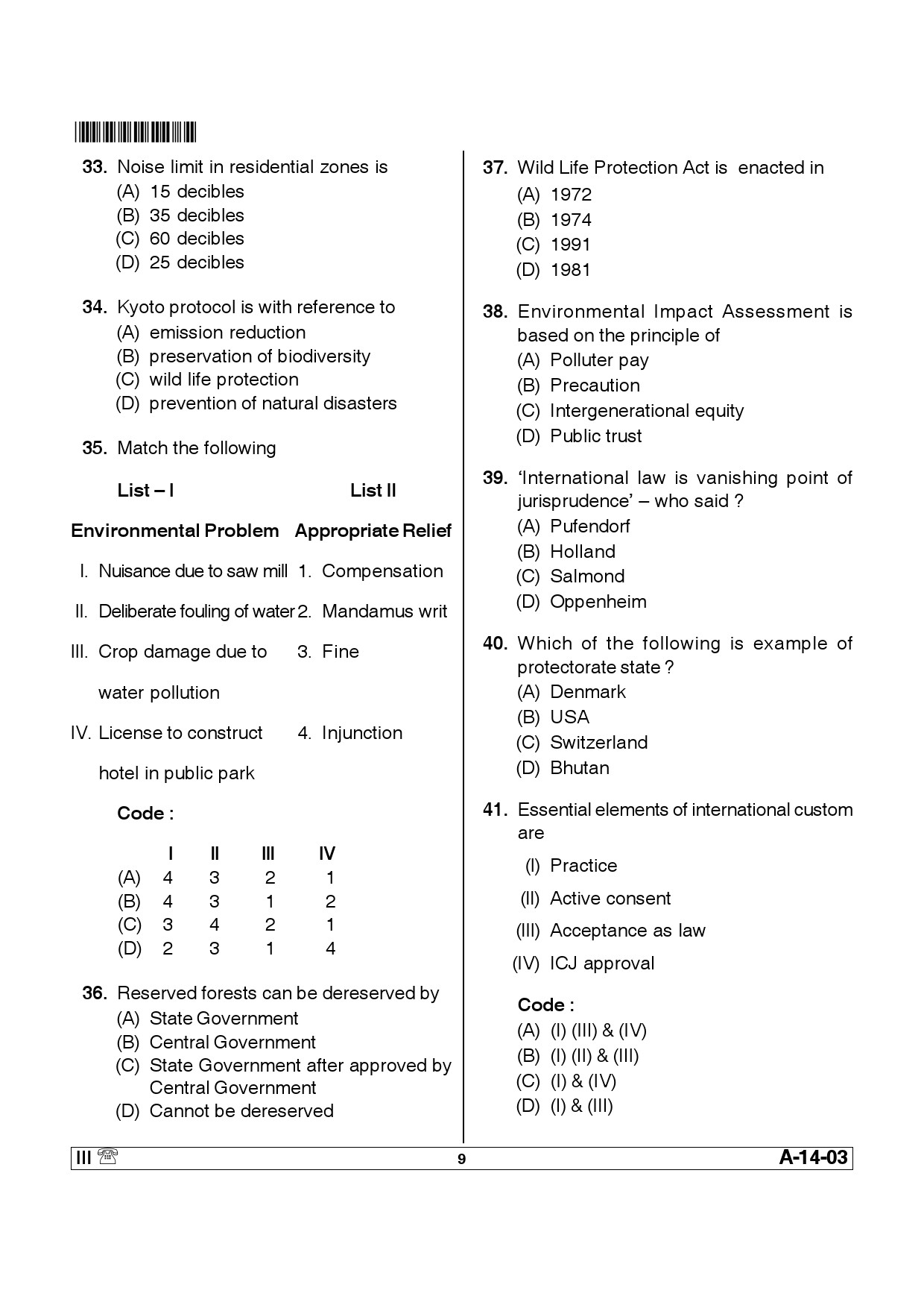 Telangana SET Law 2013 Question Paper III 8