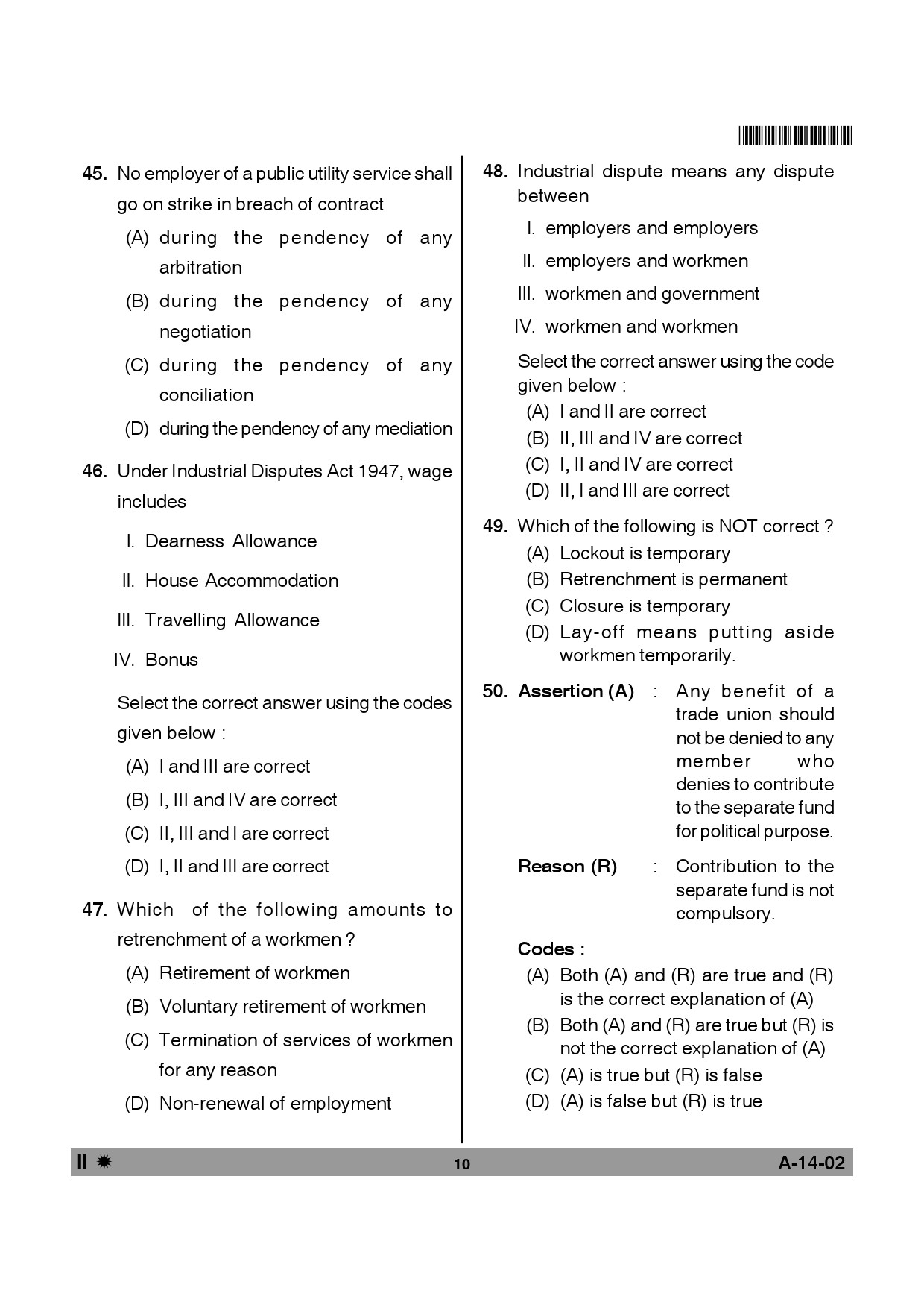 Telangana SET Law 2014 Question Paper II 9