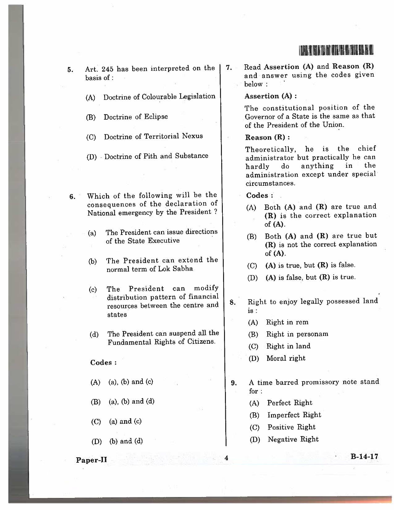 Telangana SET Law 2017 Question Paper II 3