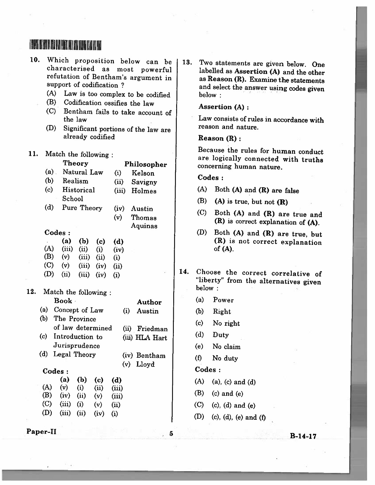 Telangana SET Law 2017 Question Paper II 4