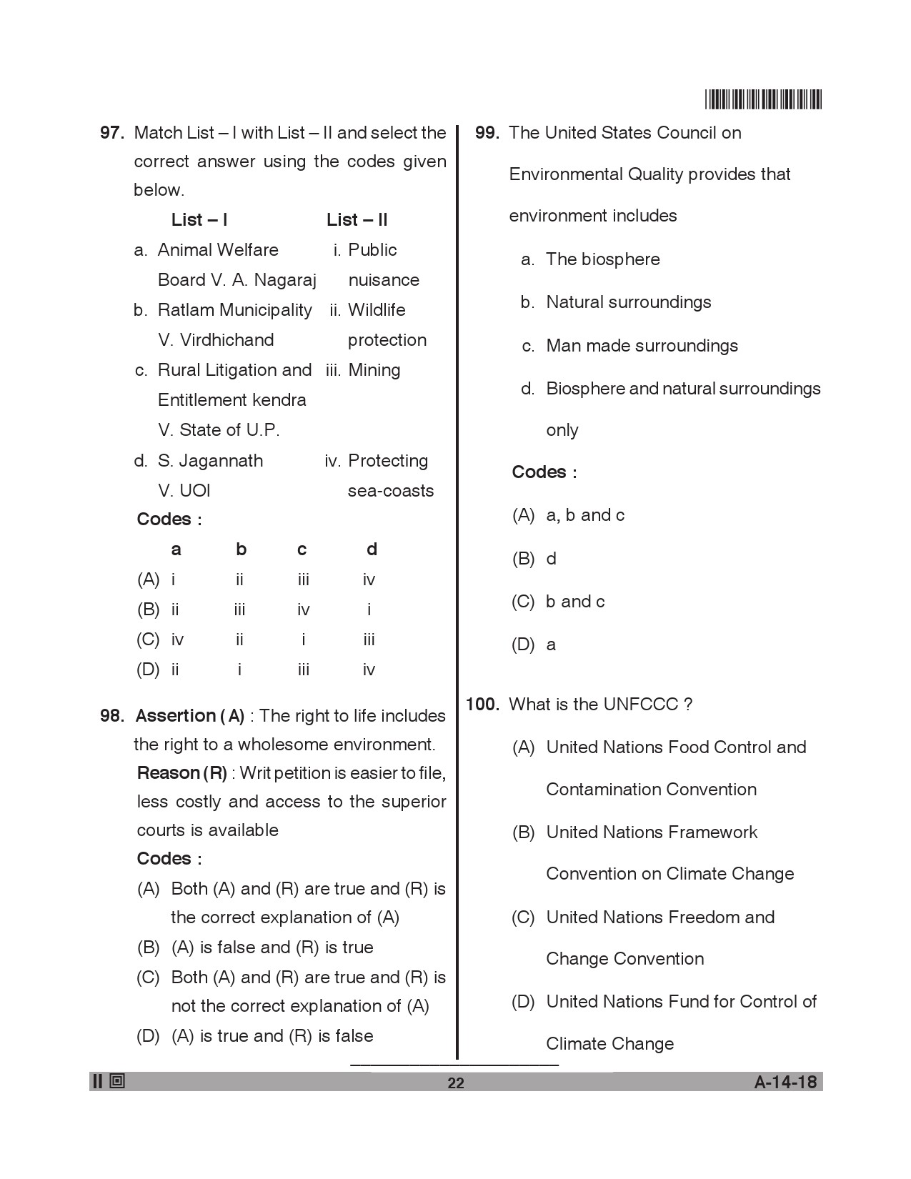 Telangana SET Law 2018 Question Paper II 21