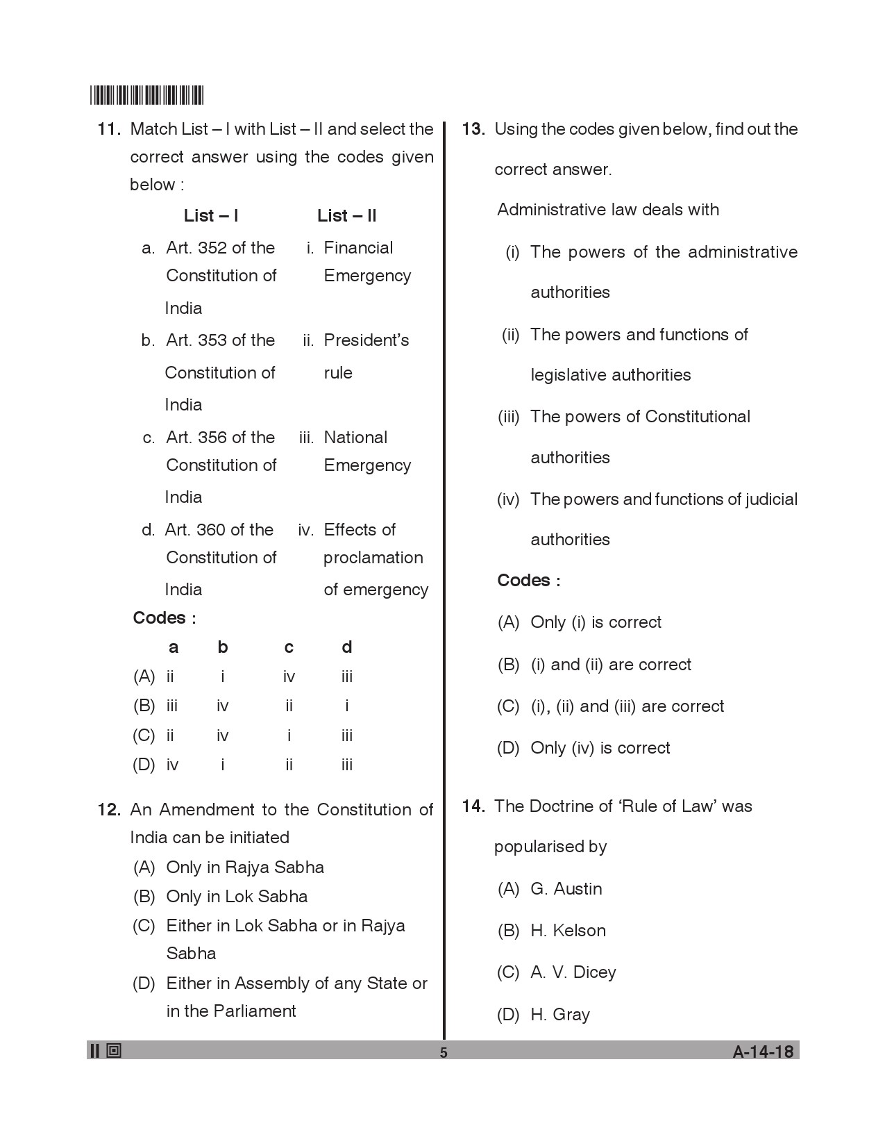 Telangana SET Law 2018 Question Paper II 4