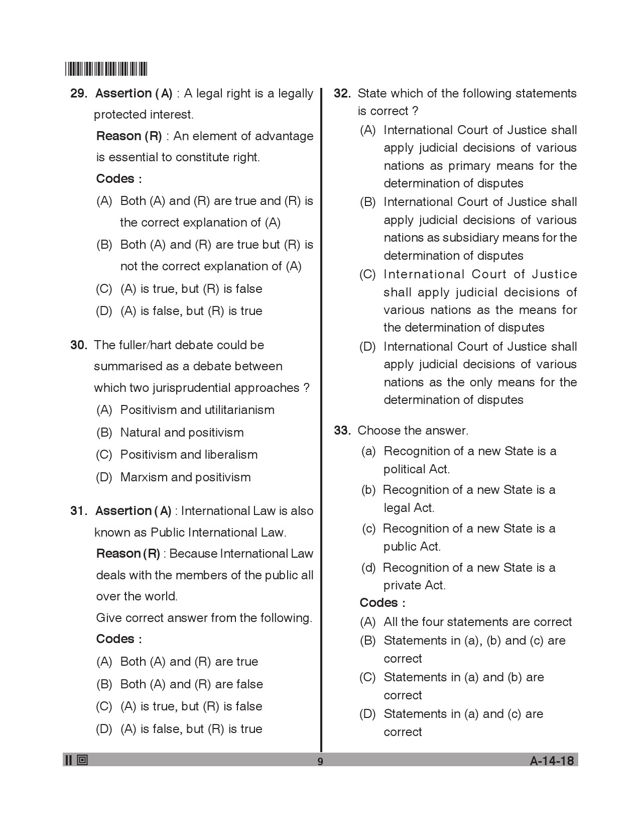 Telangana SET Law 2018 Question Paper II 8