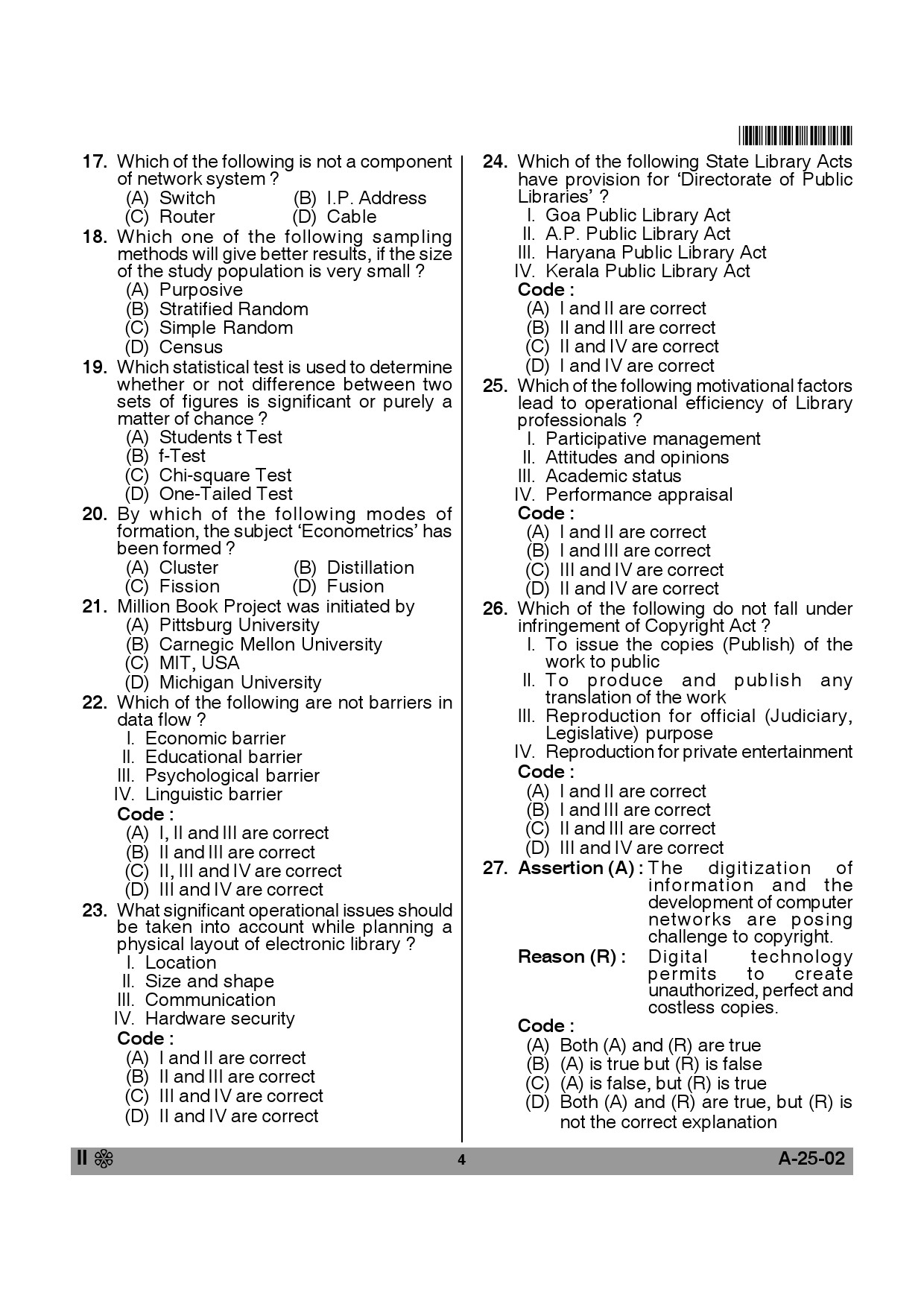 Telangana SET Library and Information Science 2013 Question Paper II 3