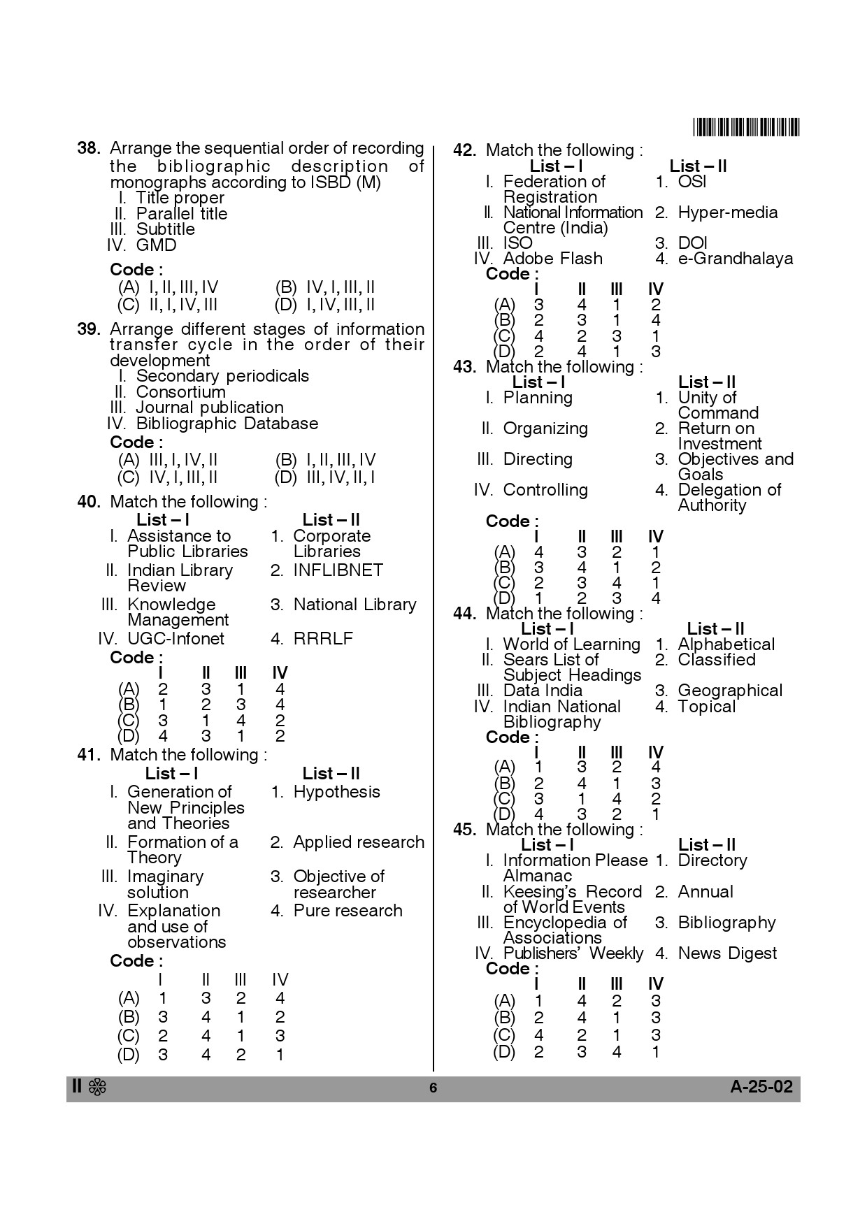 Telangana SET Library and Information Science 2013 Question Paper II 5