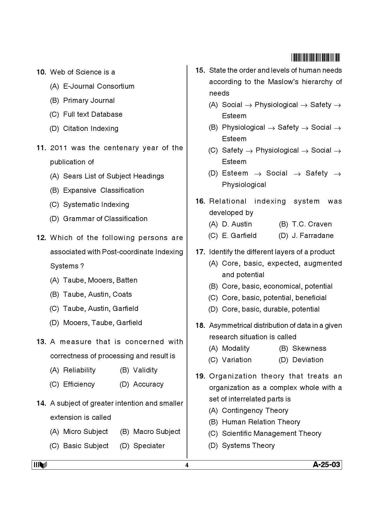 Telangana SET Library and Information Science 2013 Question Paper III 3