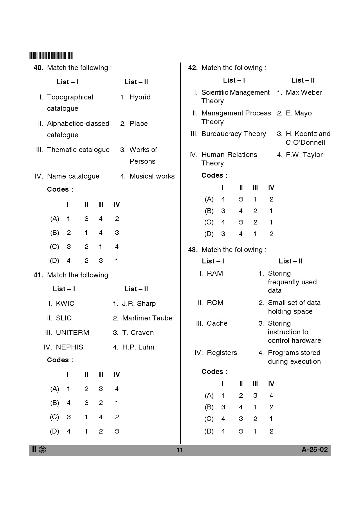 Telangana SET Library and Information Science 2014 Question Paper II 10