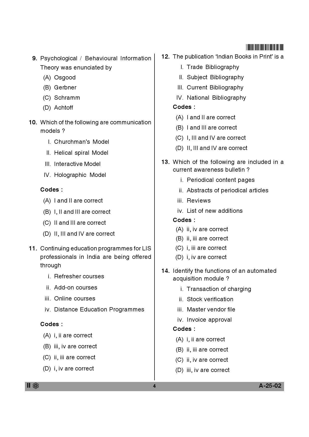 Telangana SET Library and Information Science 2014 Question Paper II 3