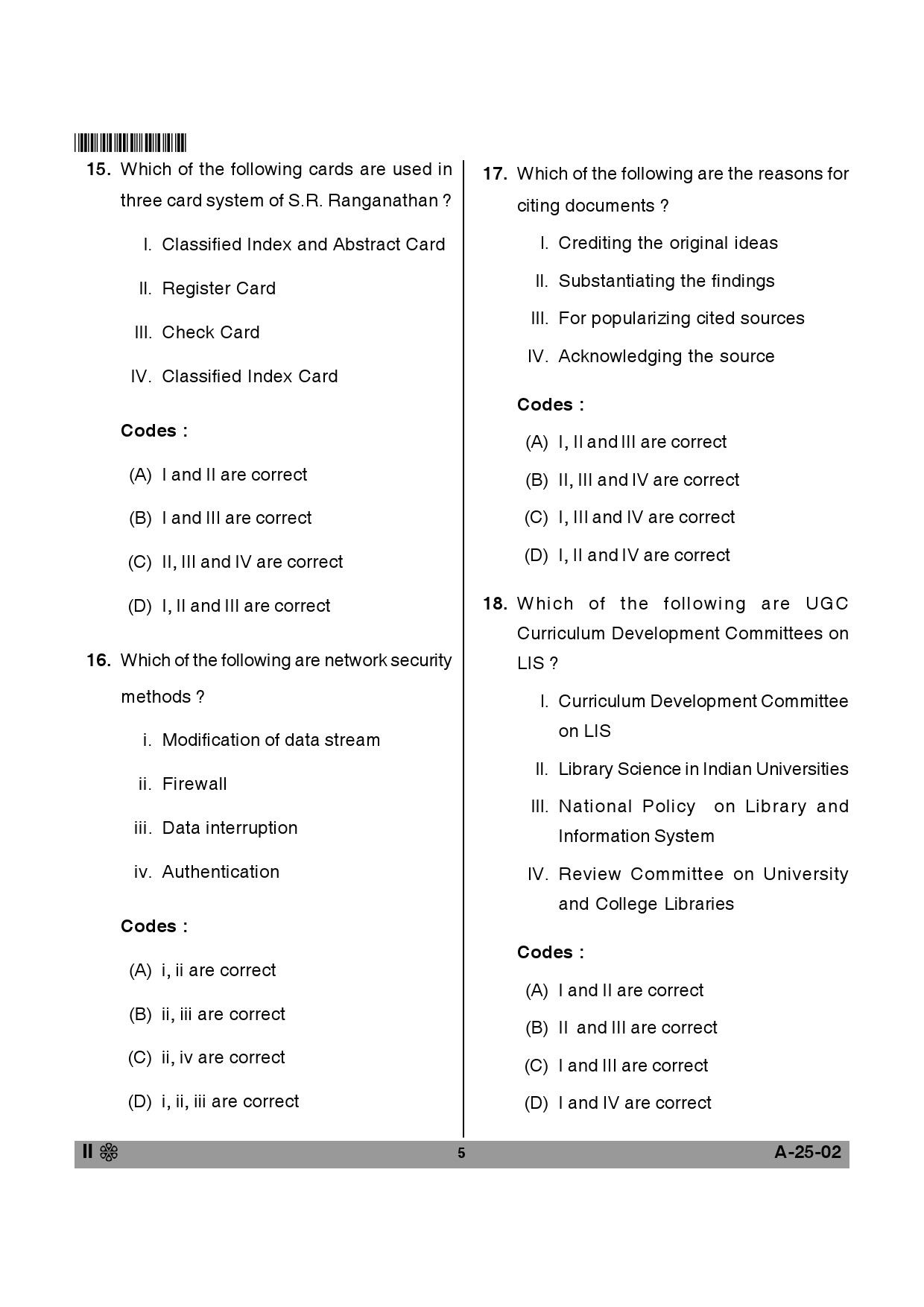 Telangana SET Library and Information Science 2014 Question Paper II 4